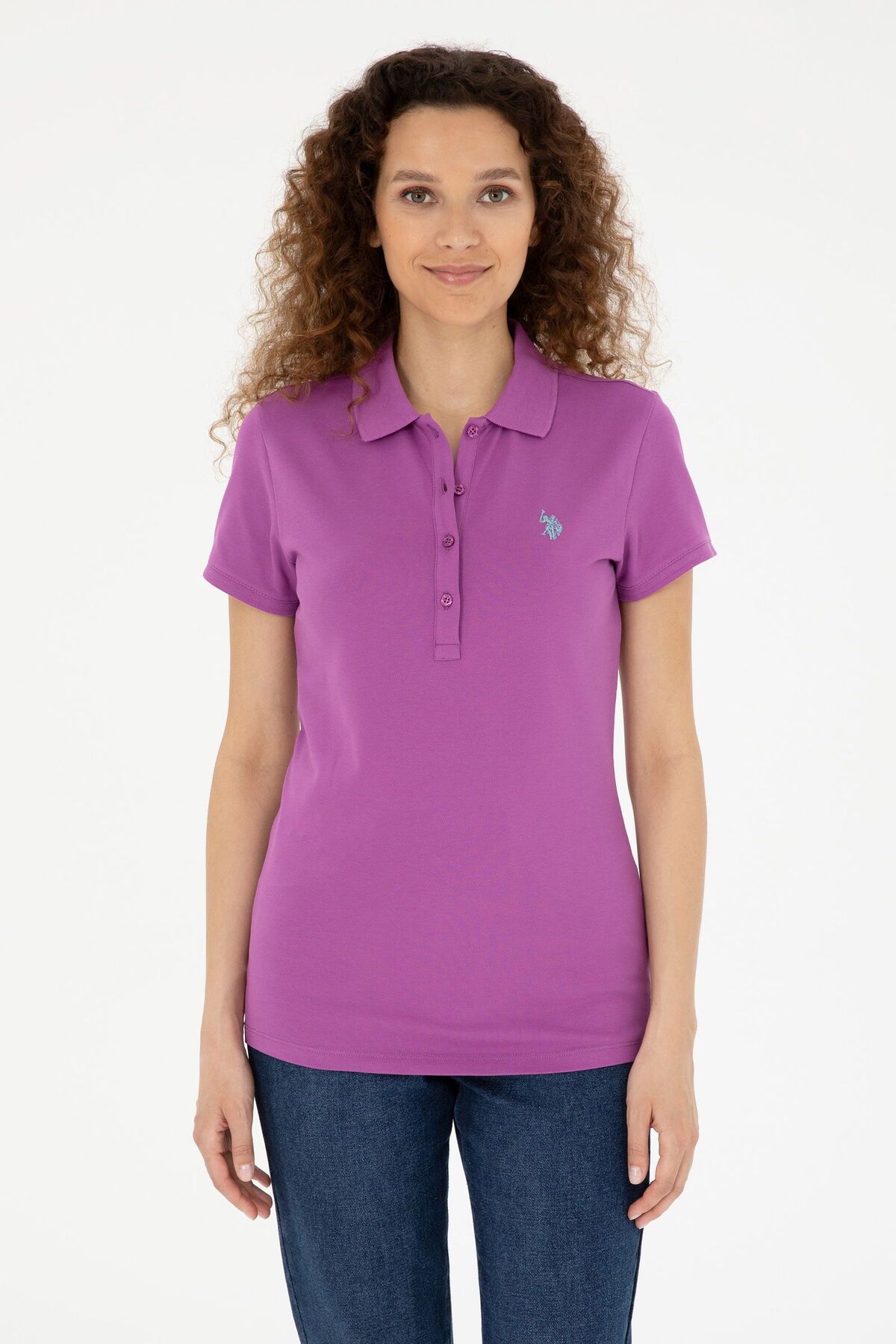 U.S. Polo Assn.-Women's Basic Polo Neck T-Shirt 1805514 2