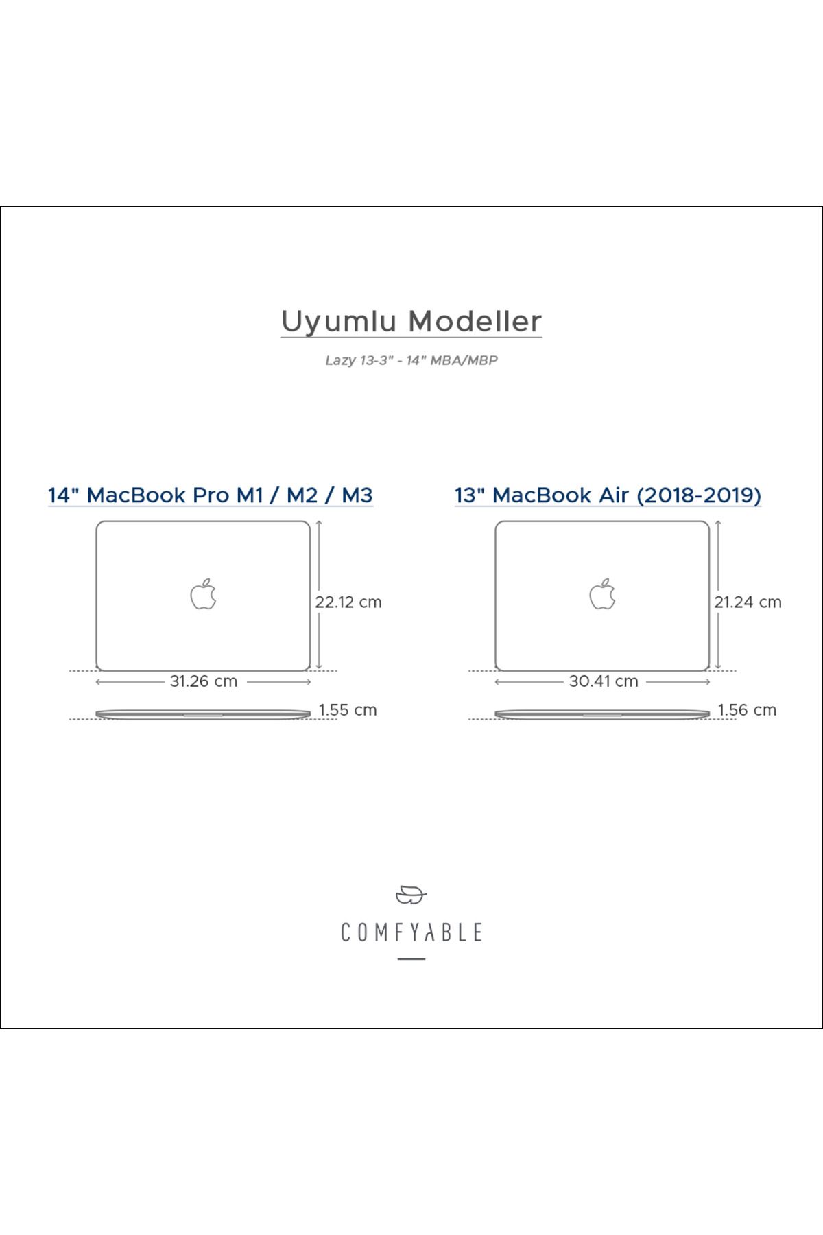 Comfyable-Husă plic ultra subțire pentru MacBook Air/Pro - M3/M2/M1 13"-14" compatibilă 6