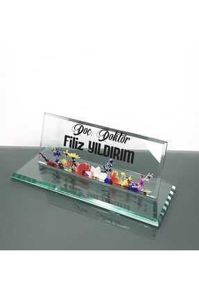 MERTKRİSTAL Kristal Masa Isimliği, Cam Masaüstü İsimlik, Masa üstü Isimlik M5...