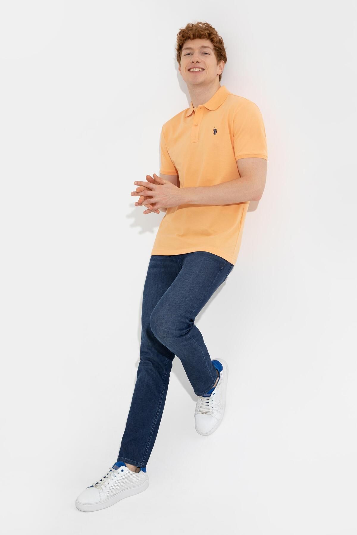 تی شرت خربزه یقه پولو مردانه U.S. Polo Assn.