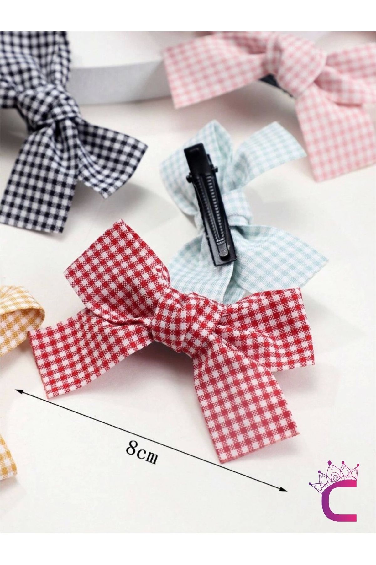 Cinderella-Blue and White Striped Girls' Bow Buckle Set of 2 - Baby Ribbon Collet Hair Clip 2