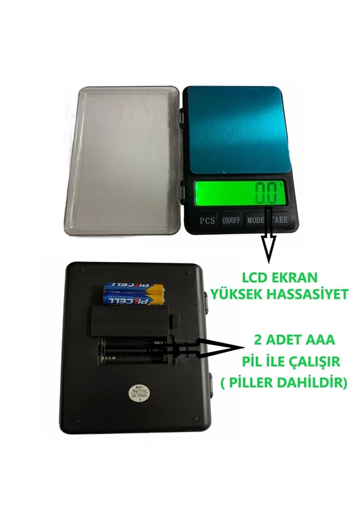 Easy Tedarik Mh-999 Pratik Dijital Hassas Mutfak Terazisi Hassas Tartı 2000 G /0.01 Gr. Hassasiyet