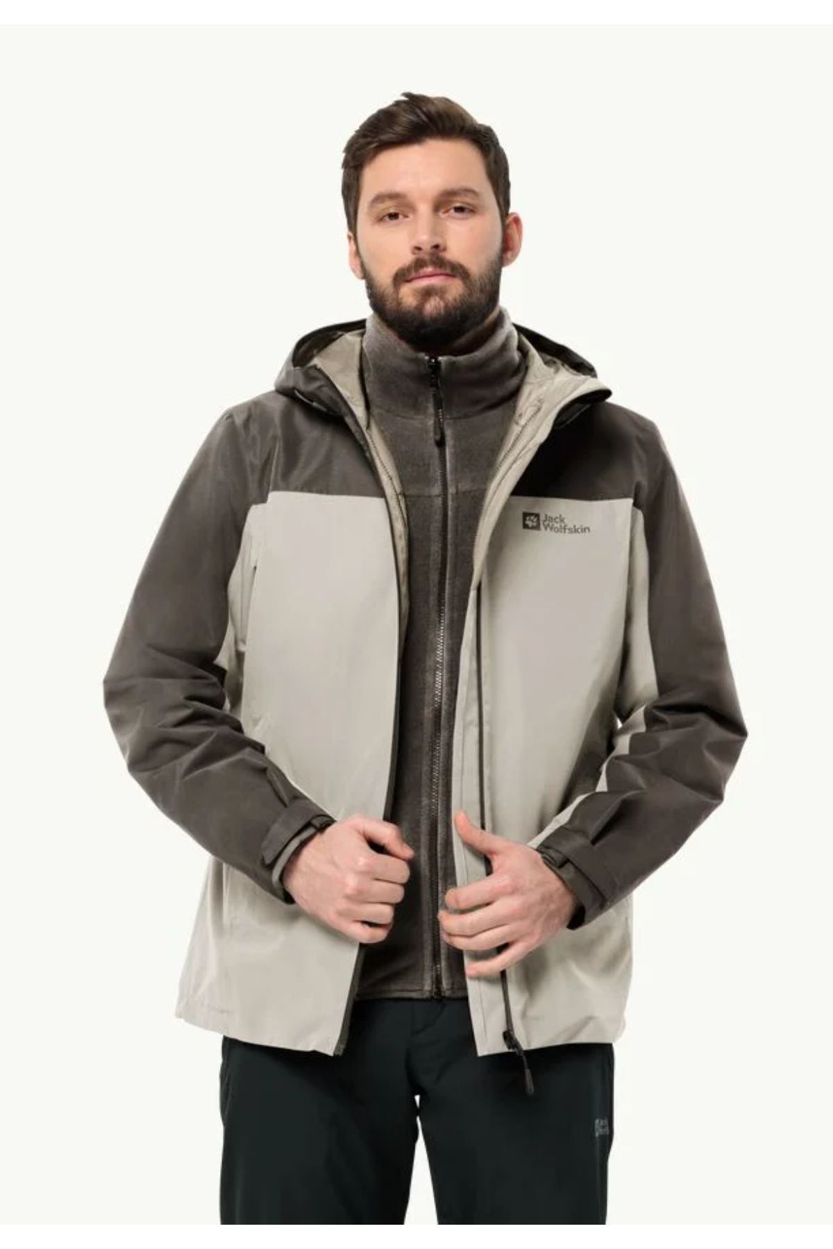 Jack Wolfskin-Taubenberg 3Ini Jkt m - Pánská béžová outdoorová bunda 1