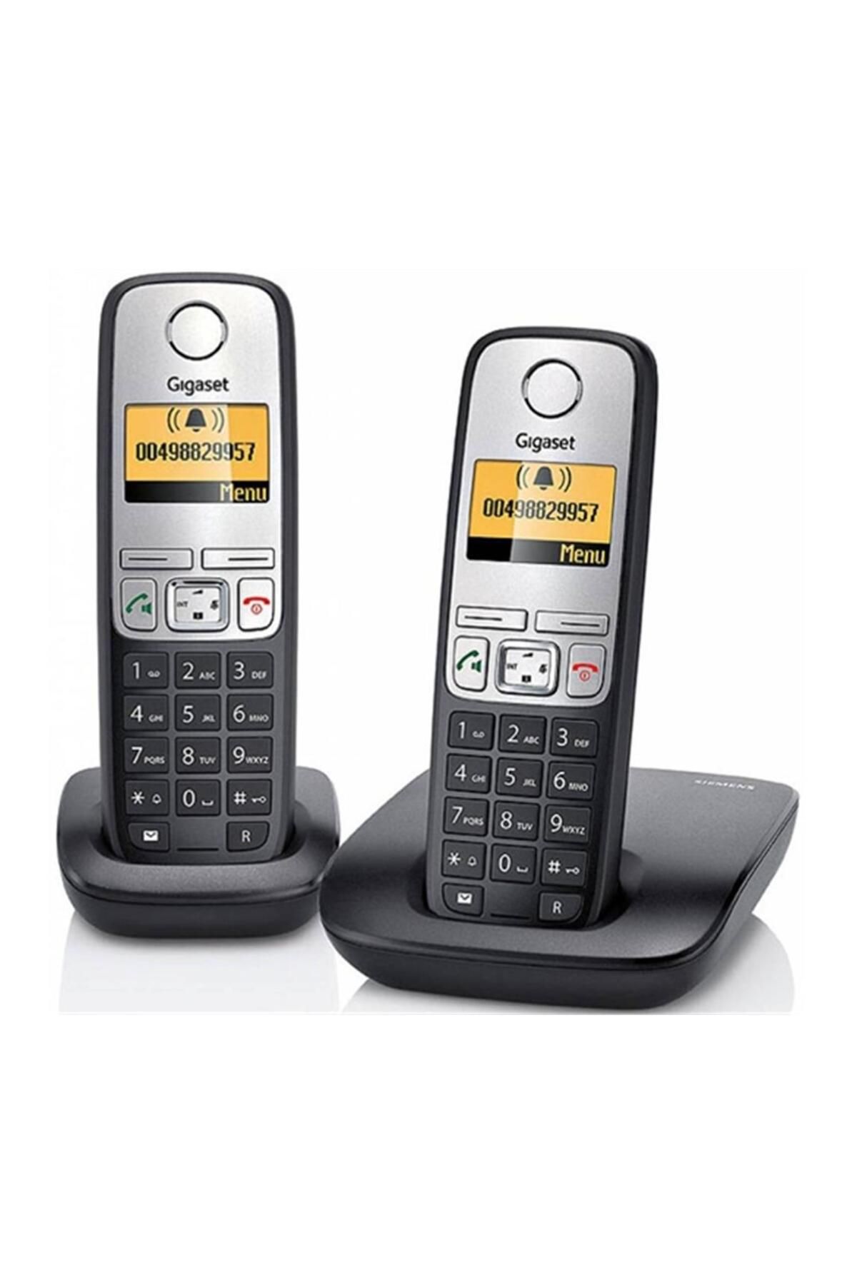 GIGASET A690 Duo 2 Li Siyah Telsiz Dect Telefon 100 Rehber Handsfree Işıklı Ekran