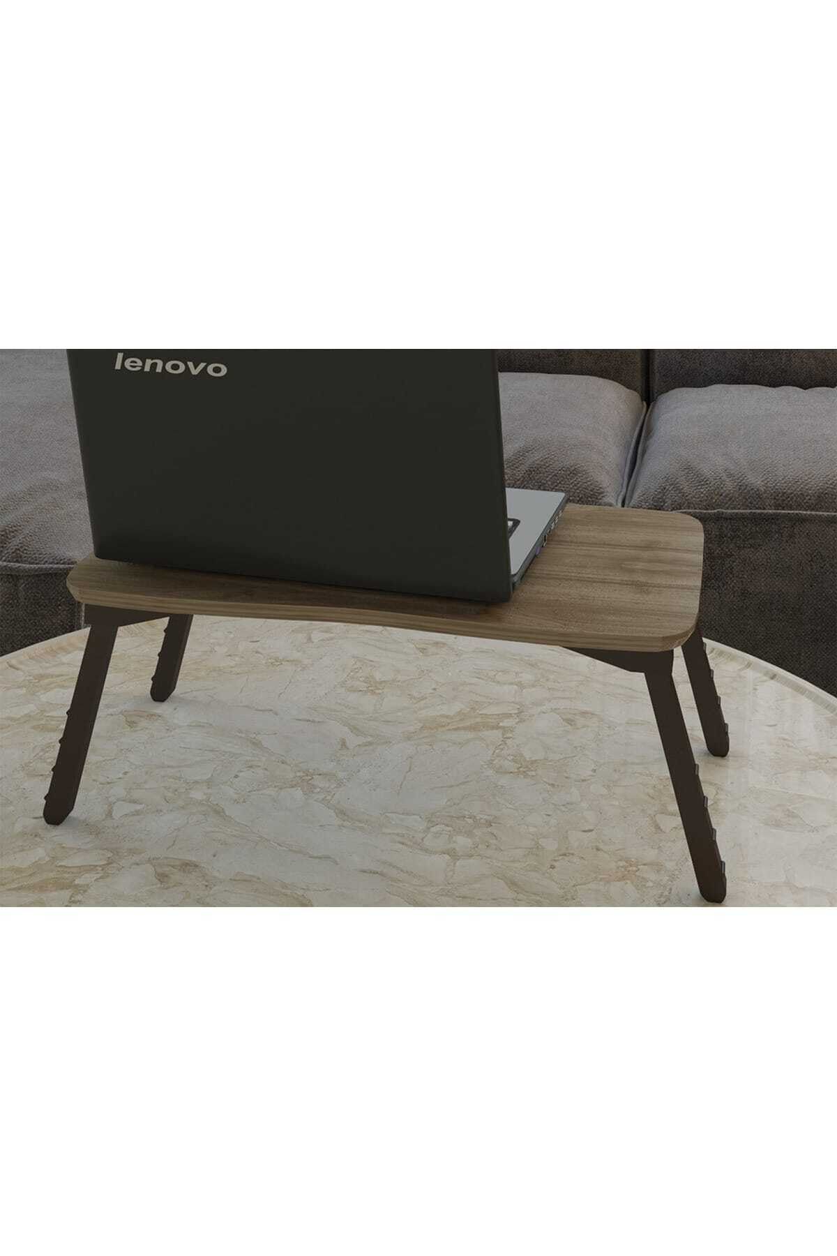 pazarella Laptop Sehpa Çalışma Kahvaltı Masası Ceviz
