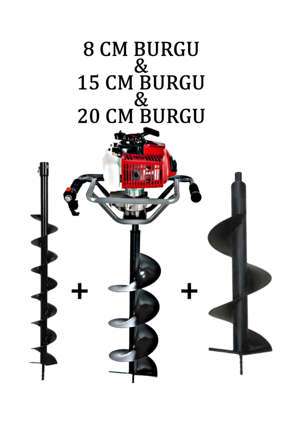 ABLACKS Toprak Burgu Makinesi 8 – 15 – 20 CM 3 Burgulu