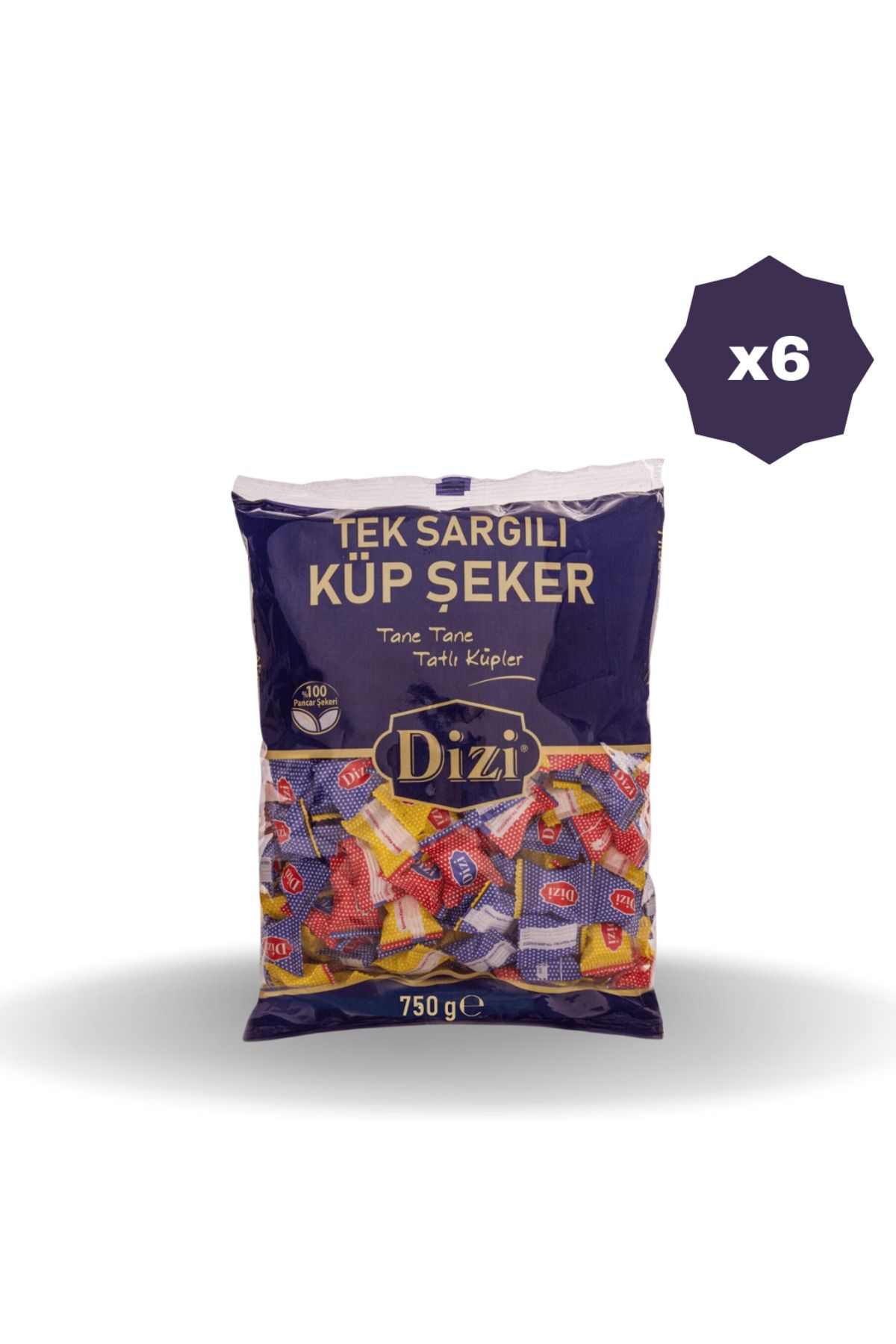 DİZİ DİZİ TEK SARGILI KÜP ŞEKER 750 GR - (6 ADET)