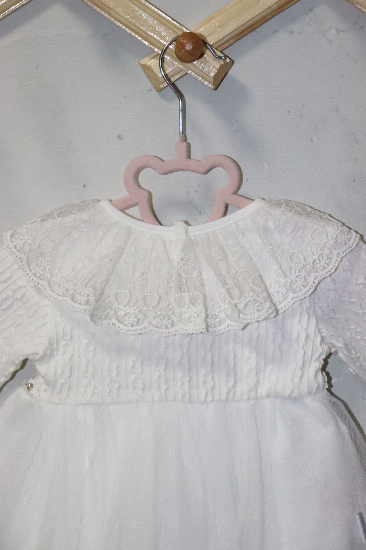 FESSHERA-Tulle Embroidered Baby Girl Dress with Lace Detail - Special for Little Princesses 8