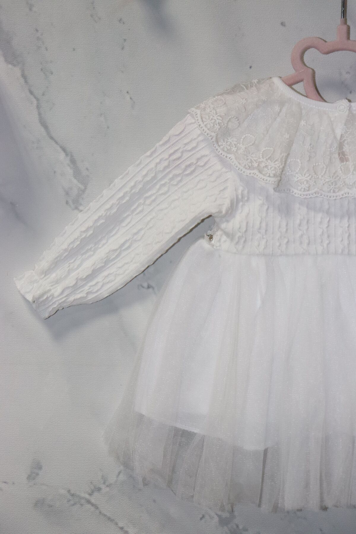 FESSHERA-Tulle Embroidered Baby Girl Dress with Lace Detail - Special for Little Princesses 6