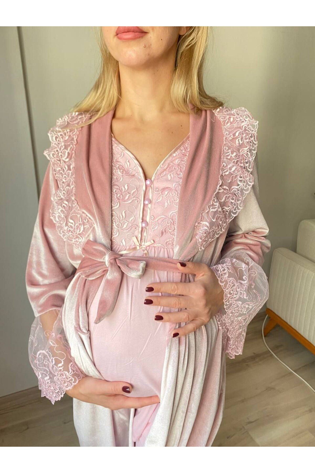 Effortt-Venera Maternity 4-Piece Maternity Set with Lace Detail, Suitable for Pregnant Tesseture 7