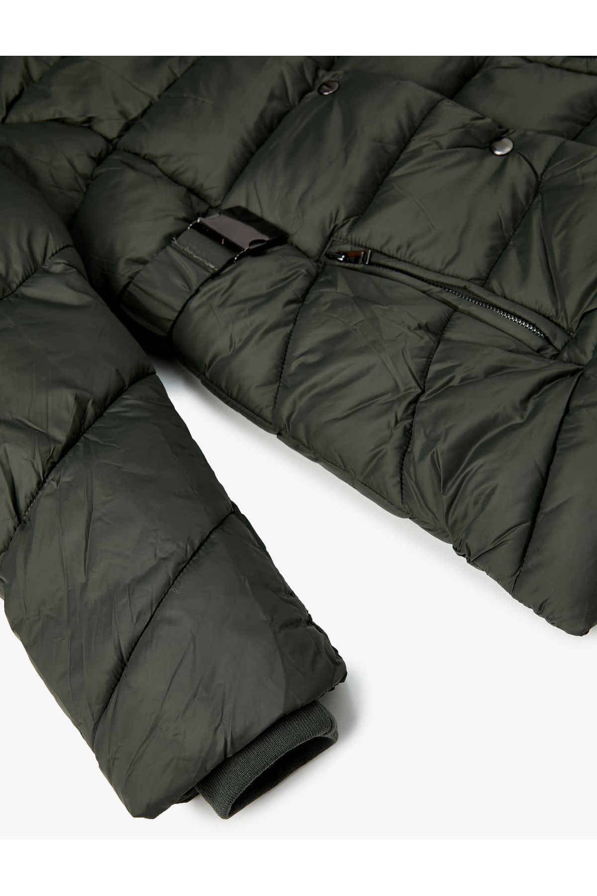 Koton-Puffer Jacket Kapsa na opasku s kapucí a zipem 6