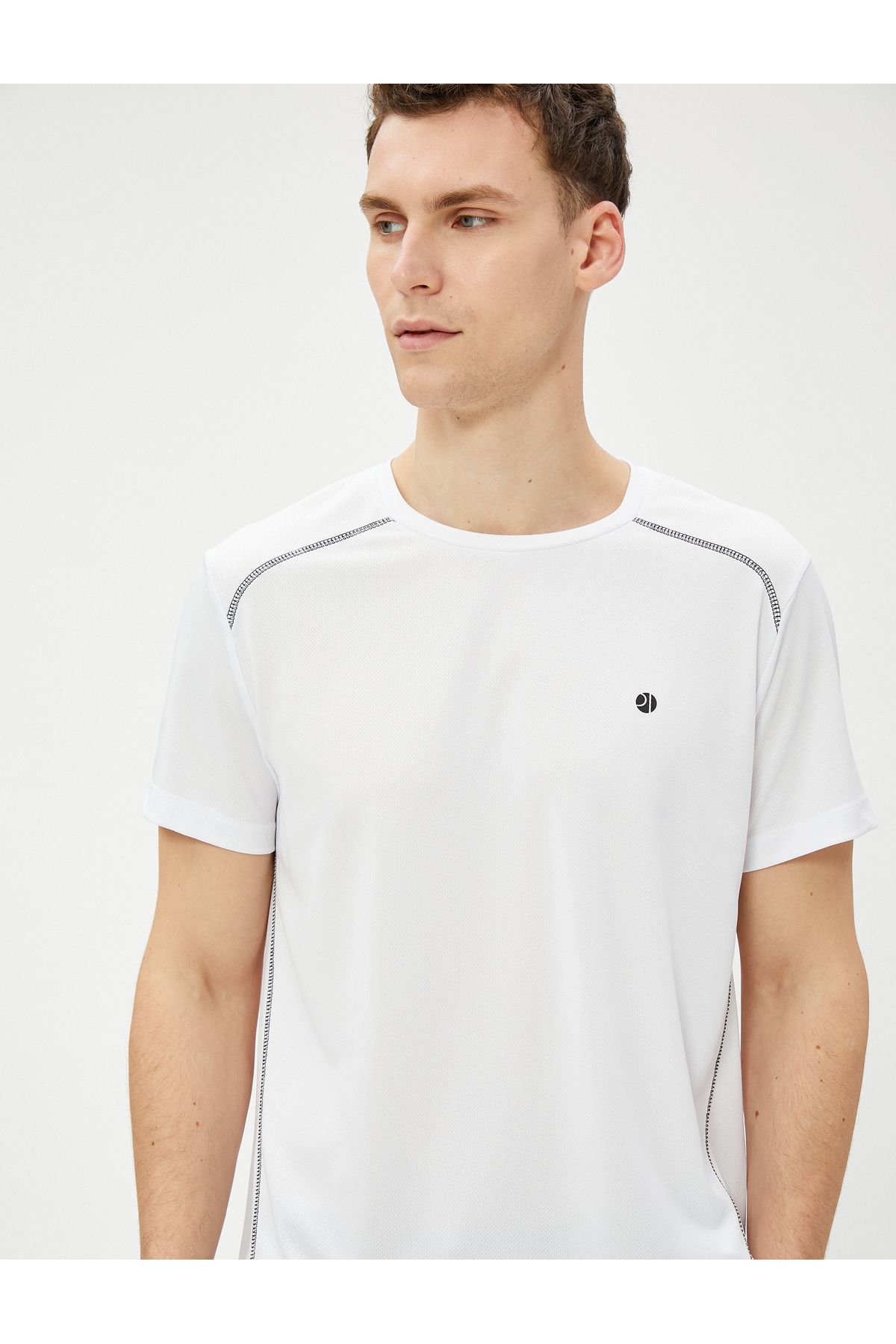 Koton-Sports T-Shirt with Stitching Detail Crew Neck Short Sleeve 2