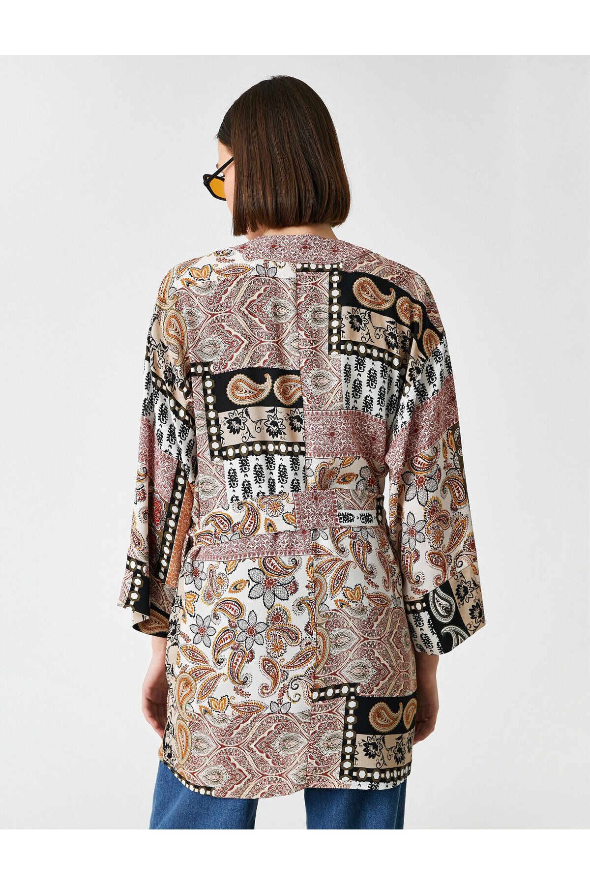 Koton-3/4 Sleeve Patterned Kimono 4