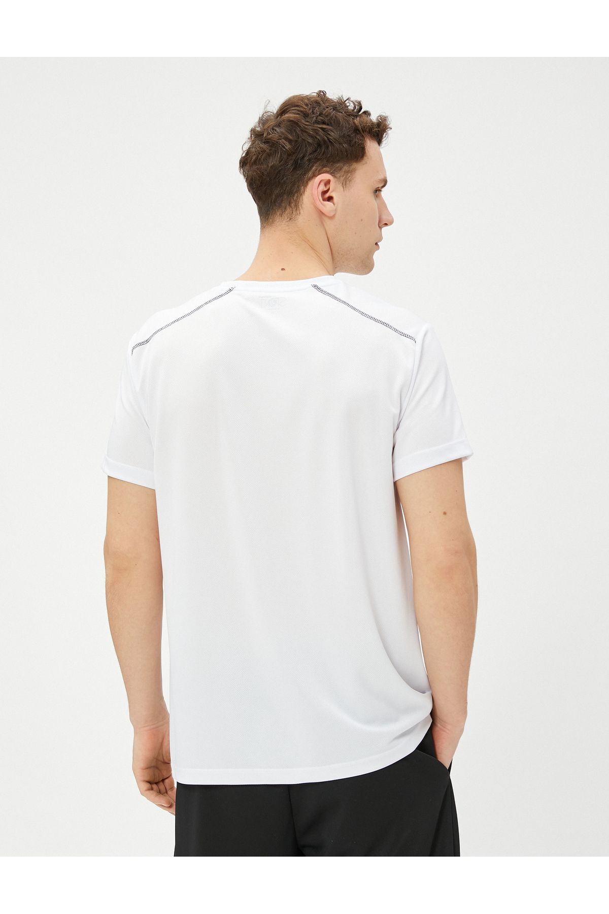 Koton-Sports T-Shirt with Stitching Detail Crew Neck Short Sleeve 4