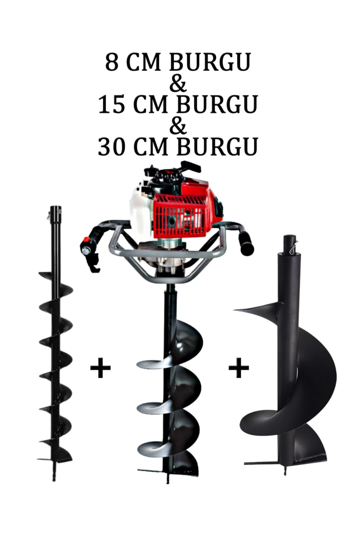 ABLACKS Toprak Burgu Makinesi 8 – 15 – 30 Cm 3 Burgulu