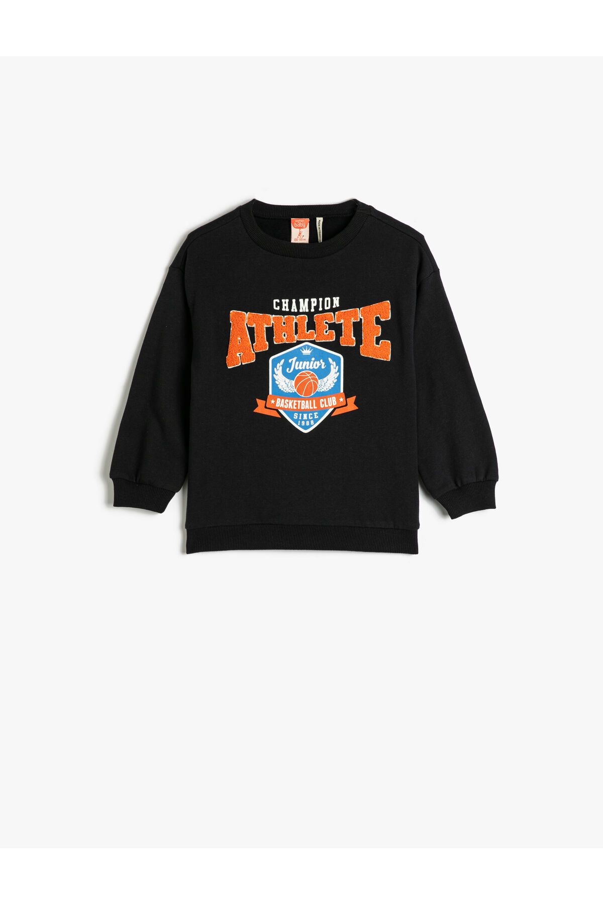 Koton-Sweatshirt Applique Detailed Raised Crew Neck Cotton 1