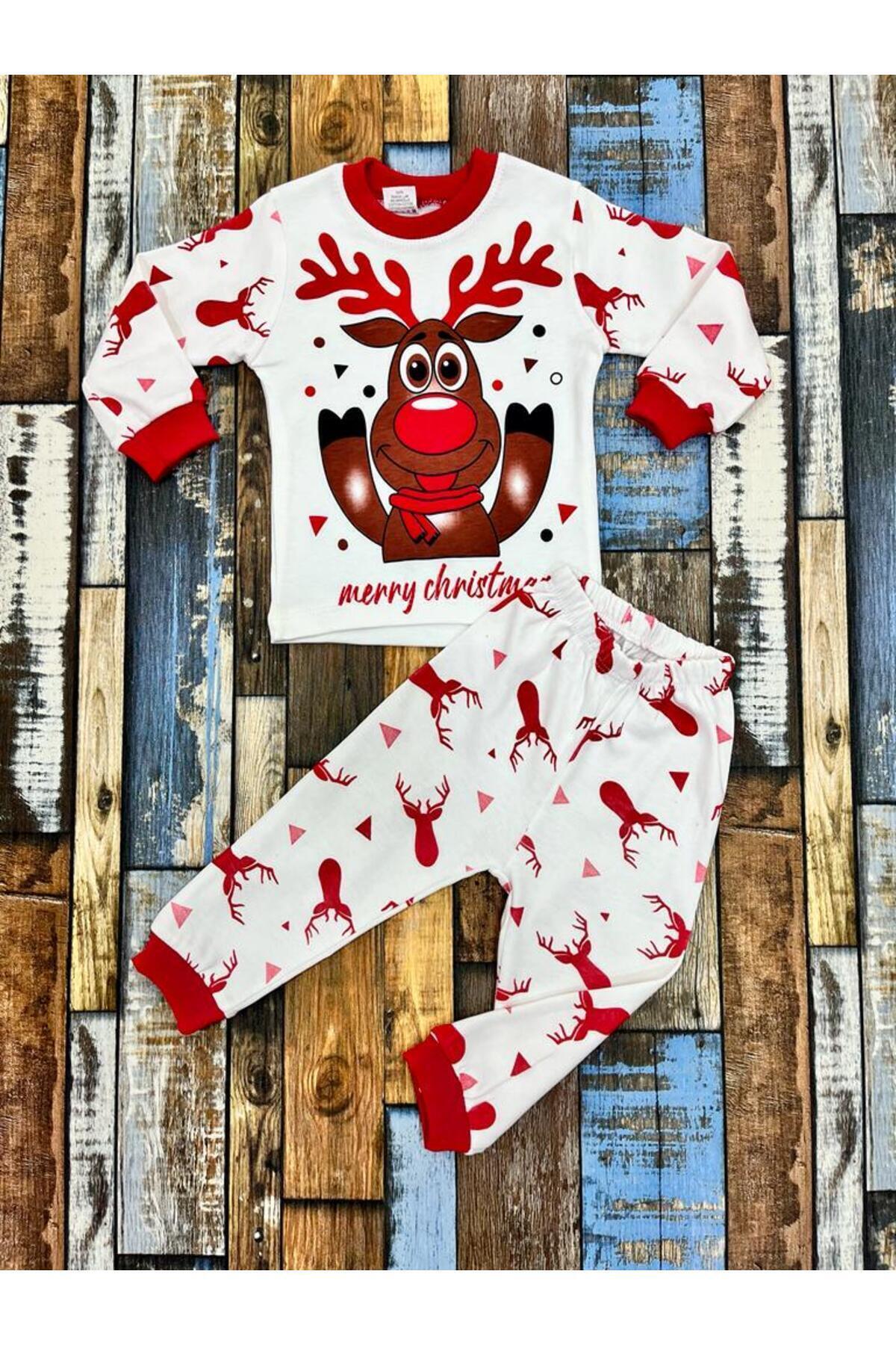 Esterella Унисекс детски новогодишен комплект пижама за момиче/момче / коледен комплект пижама