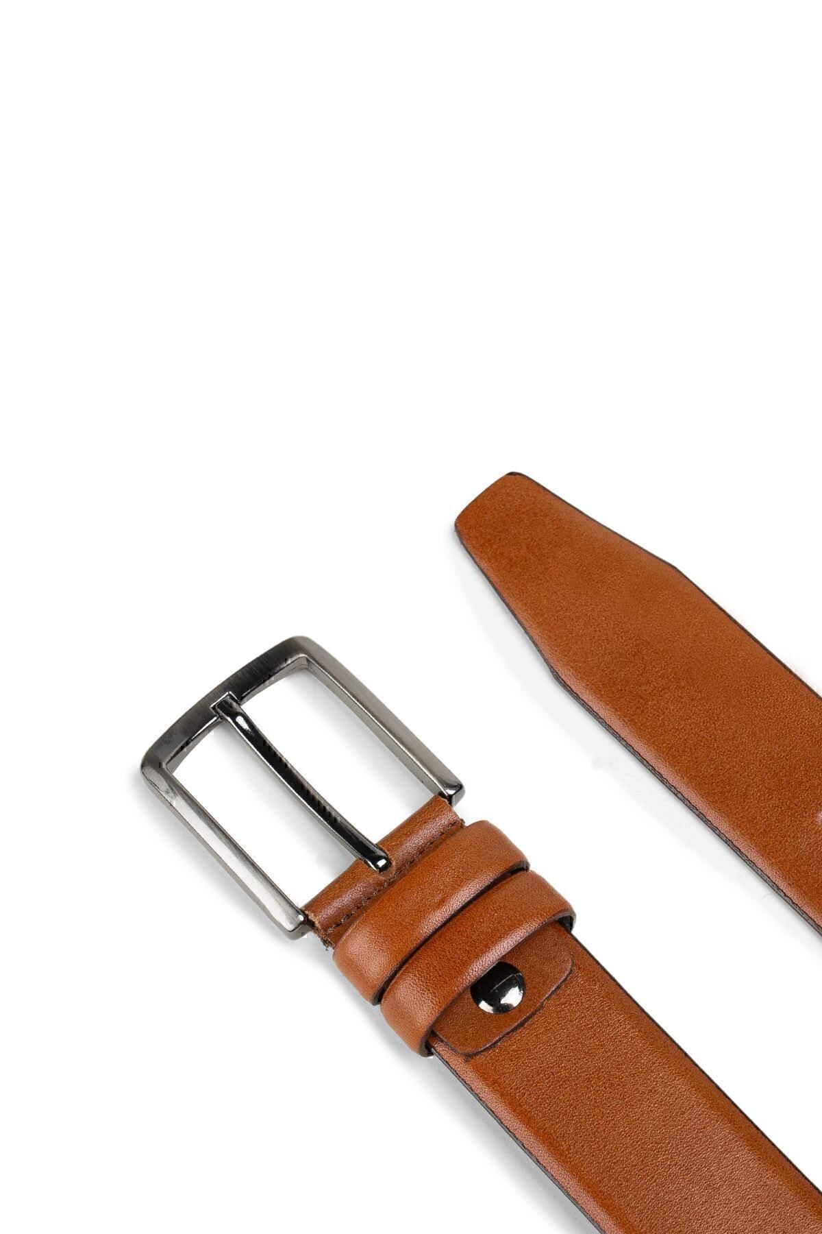 Deery-Genuine Leather Tan Color Men's Belt 4