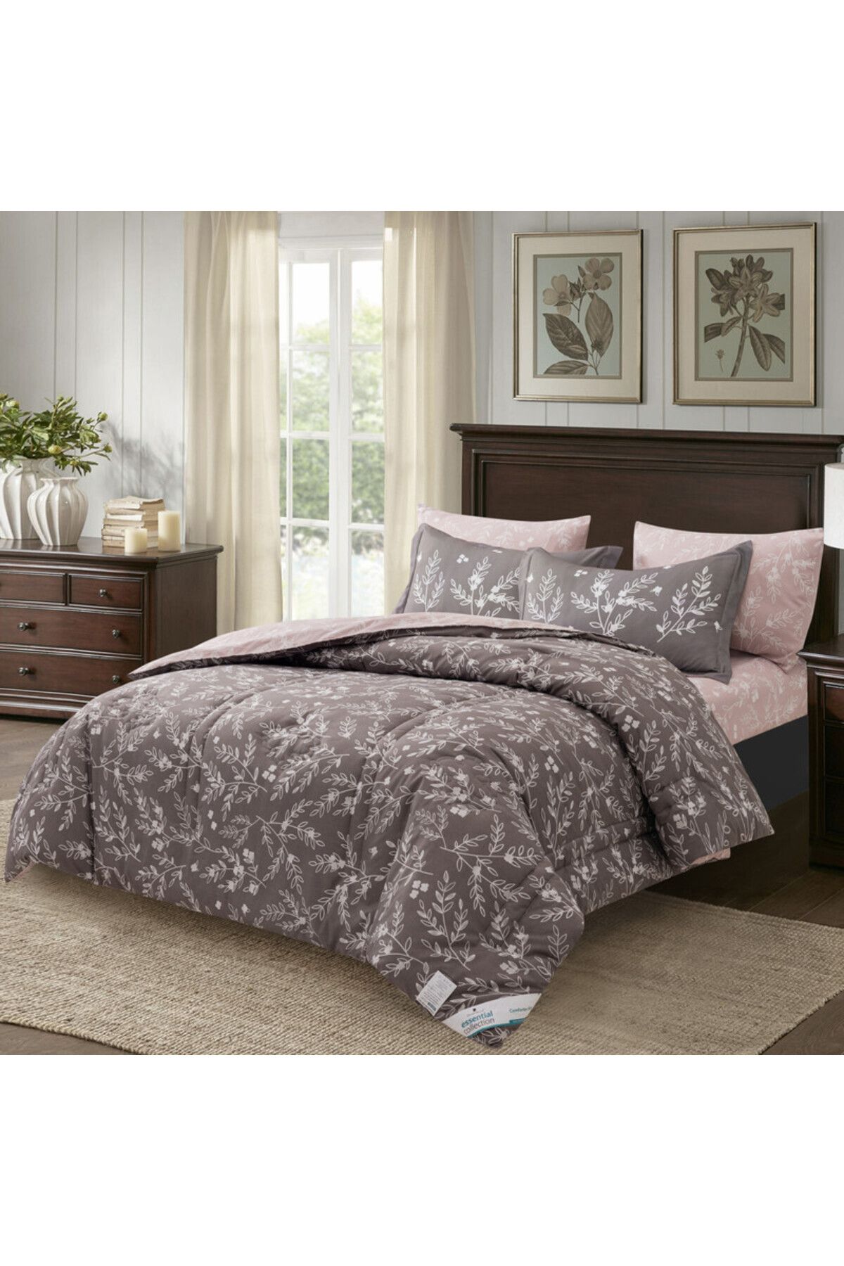 Donetella-Lightweight Printed Bedding Comforter Set, 4 Pcs Single Size Fits 170x230 Cms 2