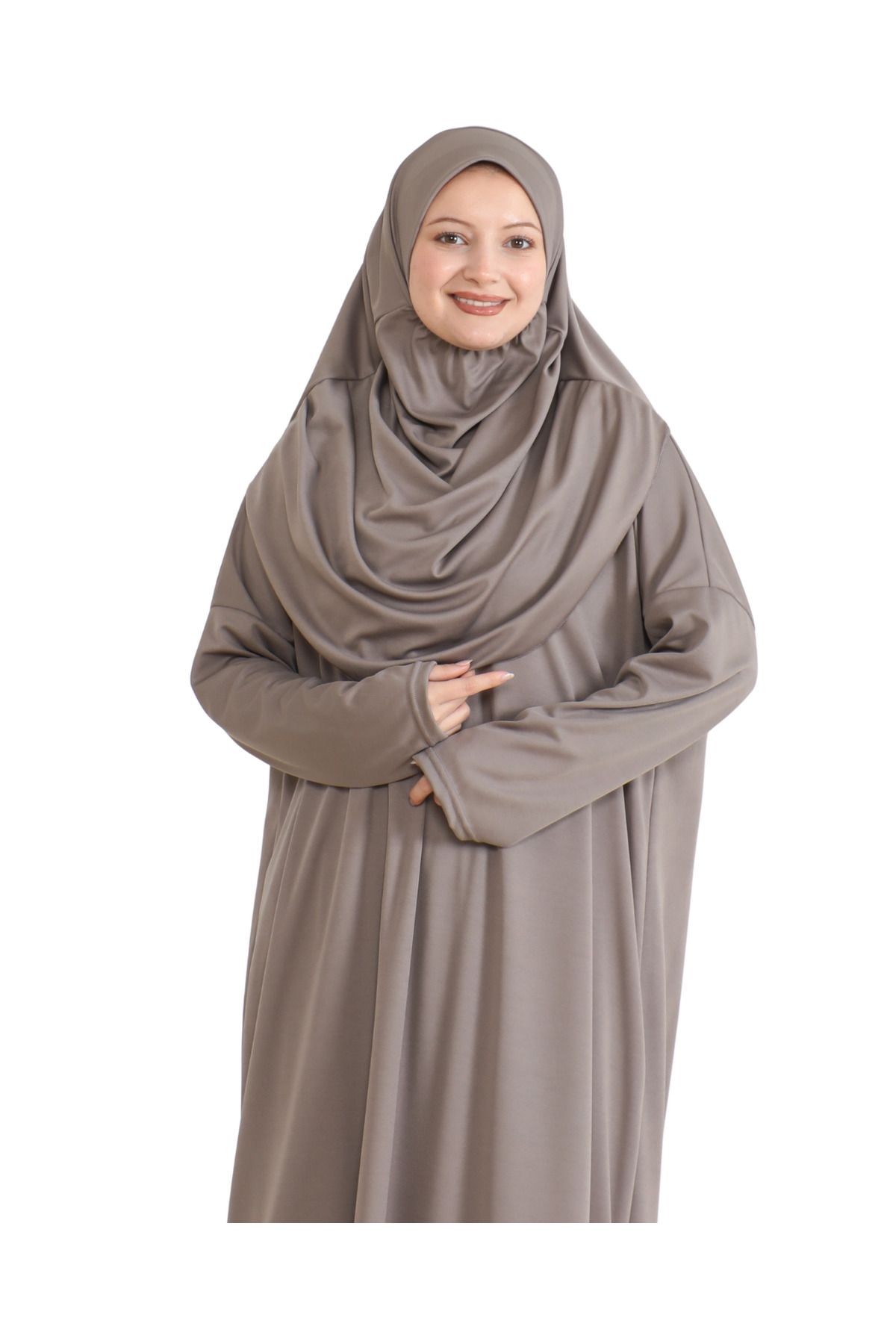 Modish Group-Pouch Prayer Dress with Scarf and Tasbih Ready Hijab Clothing Turban Muslim Clothes Suit 6