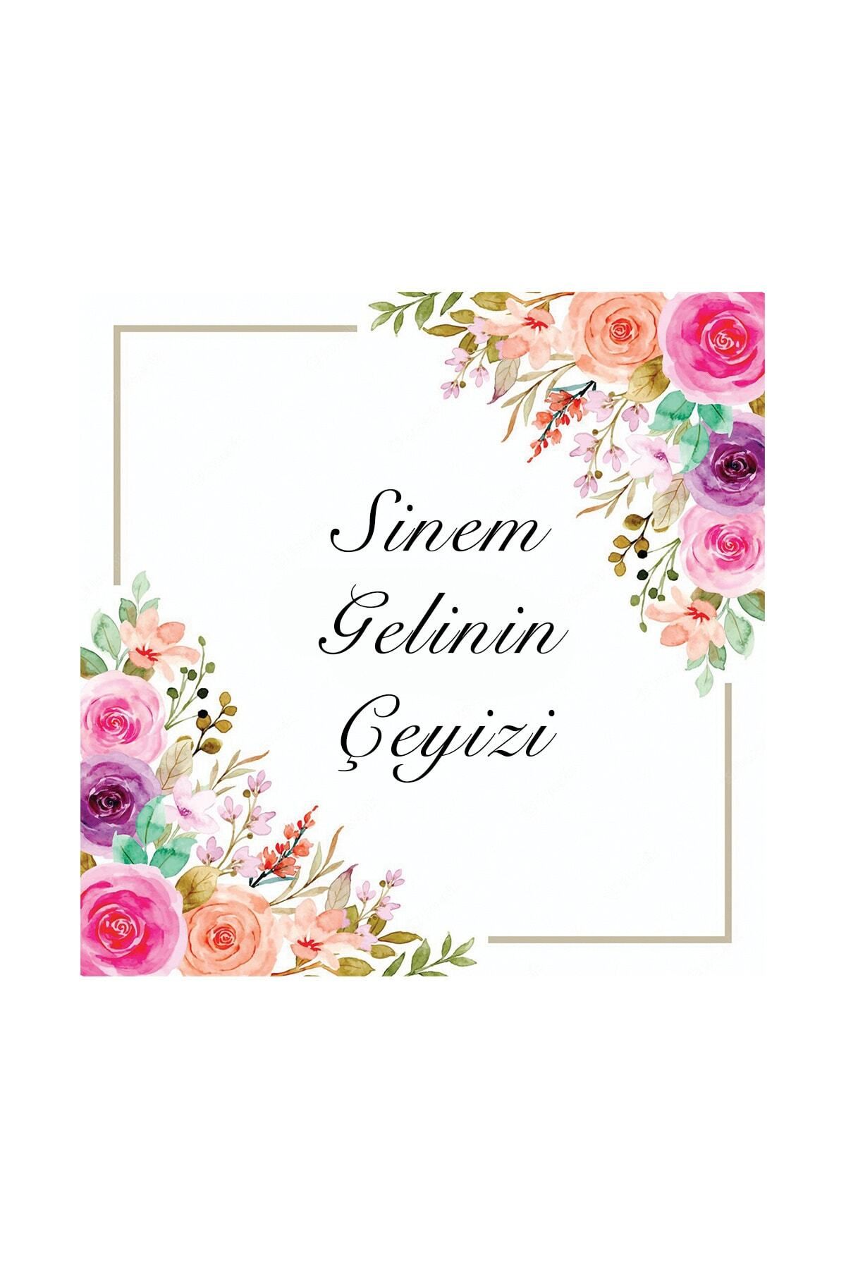 HEDİYE35 Gelin Çeyizi, Bohça Çeyiz Kolisi Etiketi 18 Adet 9x9 Ebat Baskılı Etiket