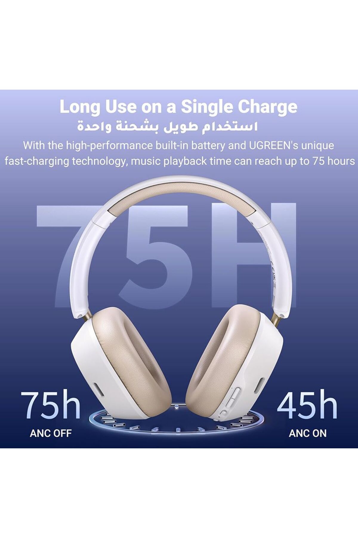Ugreen-سماعة رأس HiTune Max5c Hybrid Active Noise Cancelling - أسود 6