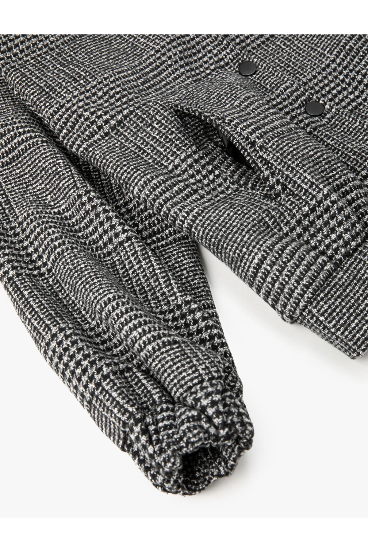 Koton-Bomber Jacket Tweed Textured Snap Button 6