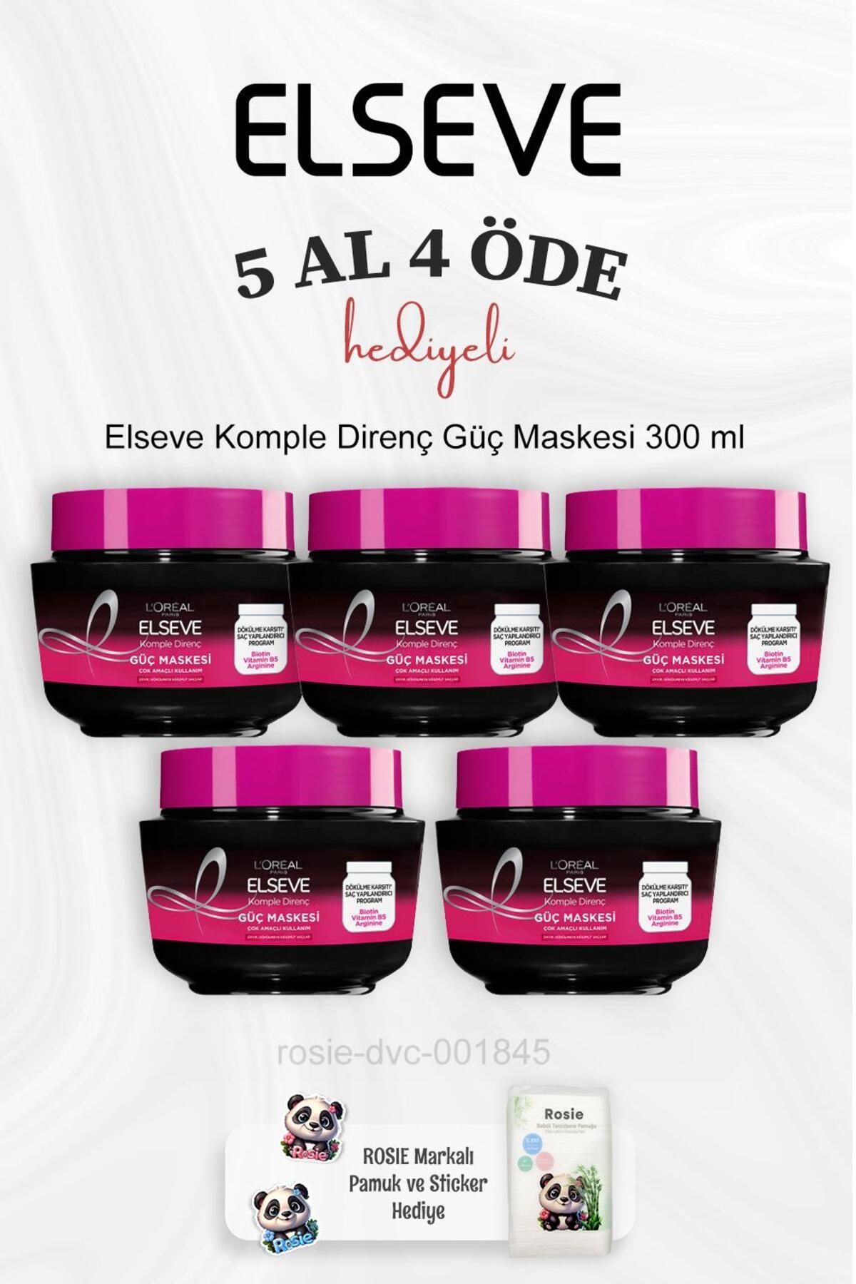 ELSEVE Komple Direnç Güç Maskesi 300 ml 5 Al 4 Öde ve Rosie Pamuk