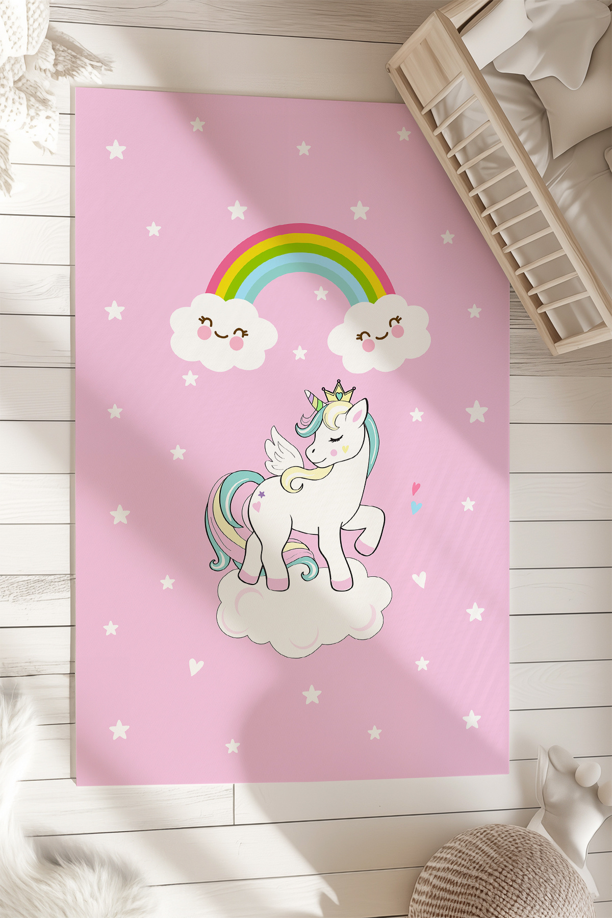 Homiko Unicorn Desenli Çocuk ve Bebek Odası Dekoratif Halı TLH-170 fotoğrafı 2 (önizleme)