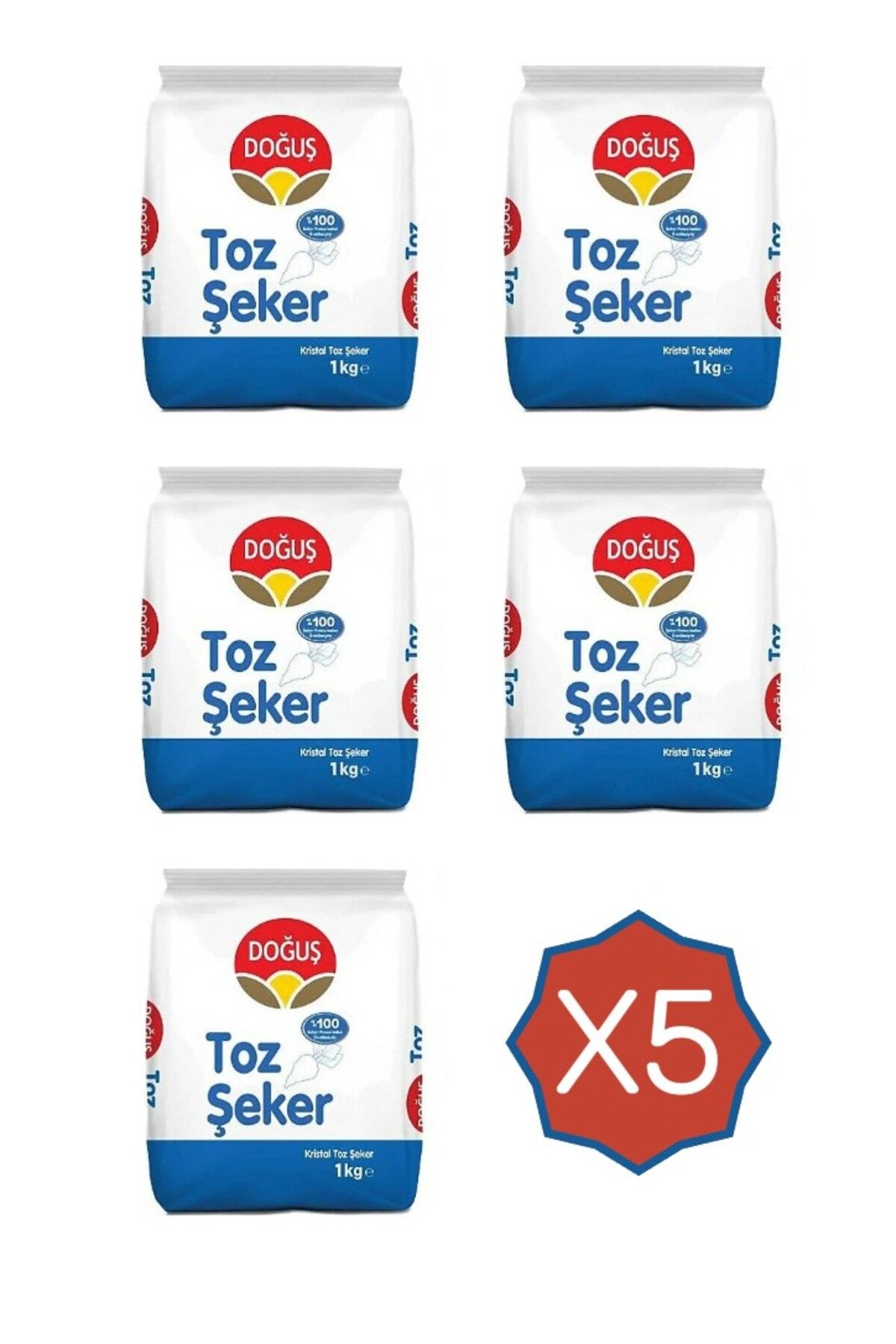 Doğuş Toz Şeker 5 KG - (1 Kg x 5 Adet)