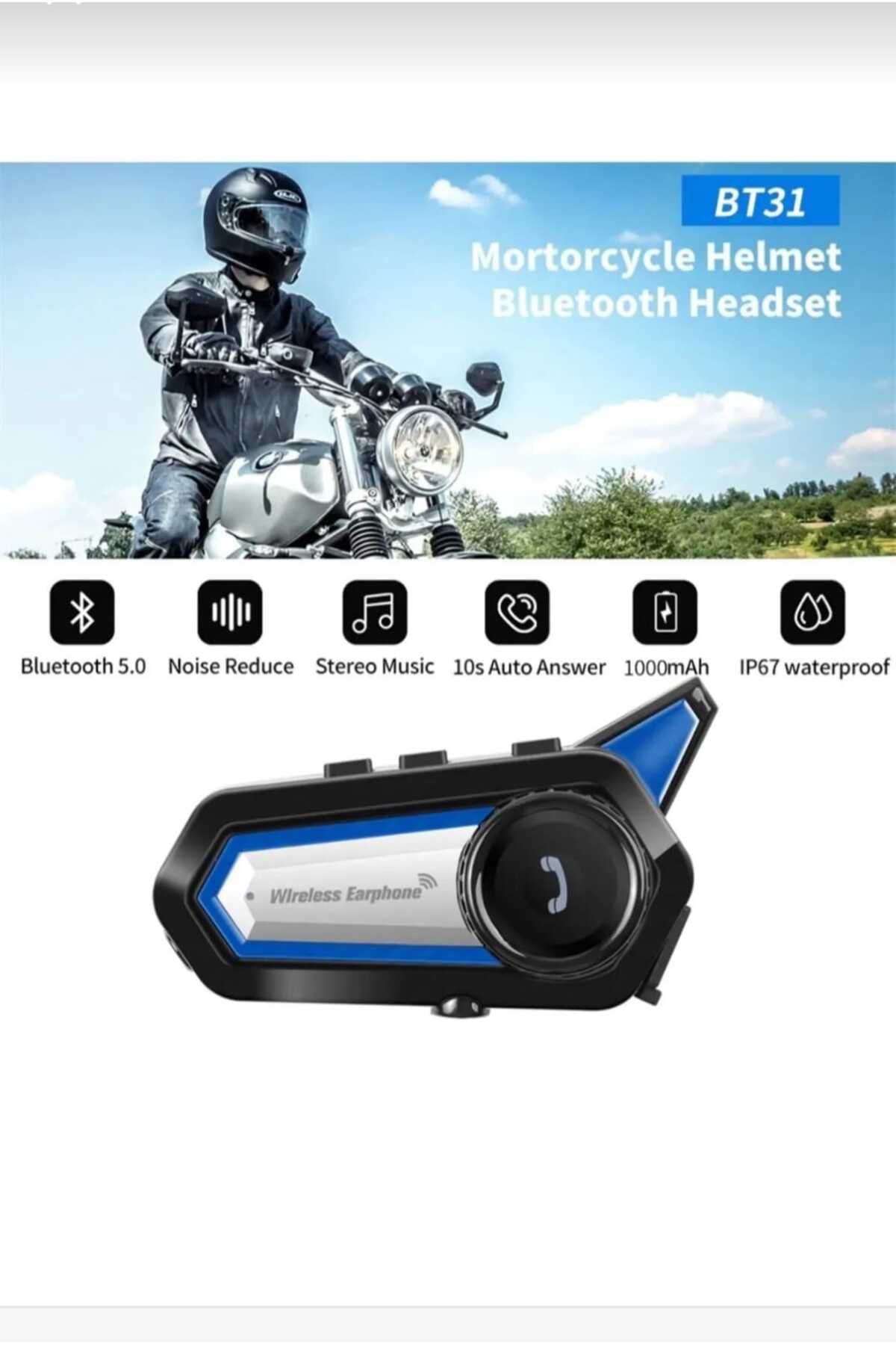 YclShop İNTERCOM SU GEÇİRMEZ FENERLİ BLUETOOTH MOTORSİKLET KULAKLIĞI MOTOSİKLET İNTERKOM KASK