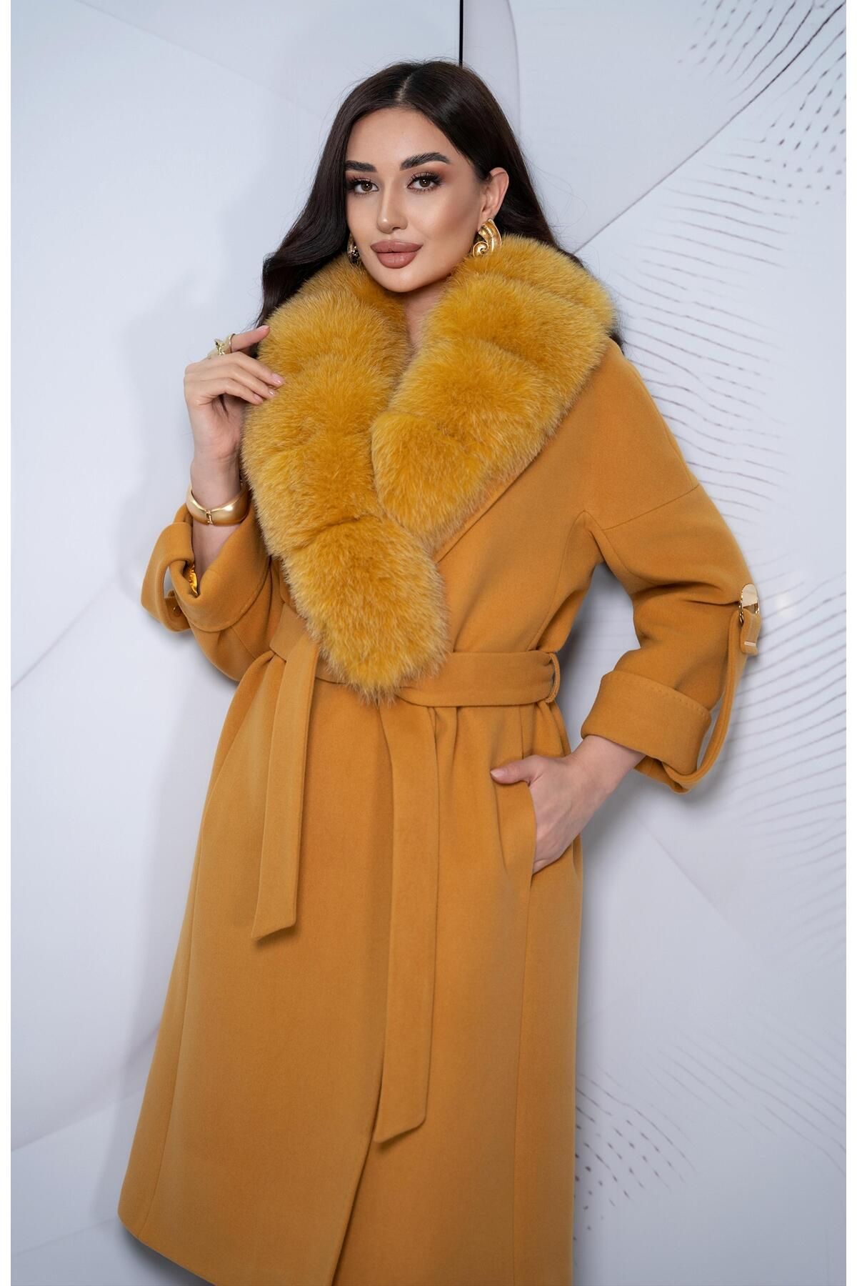 Eccim Fashion-Shawl Collar Long Women's Coat 3