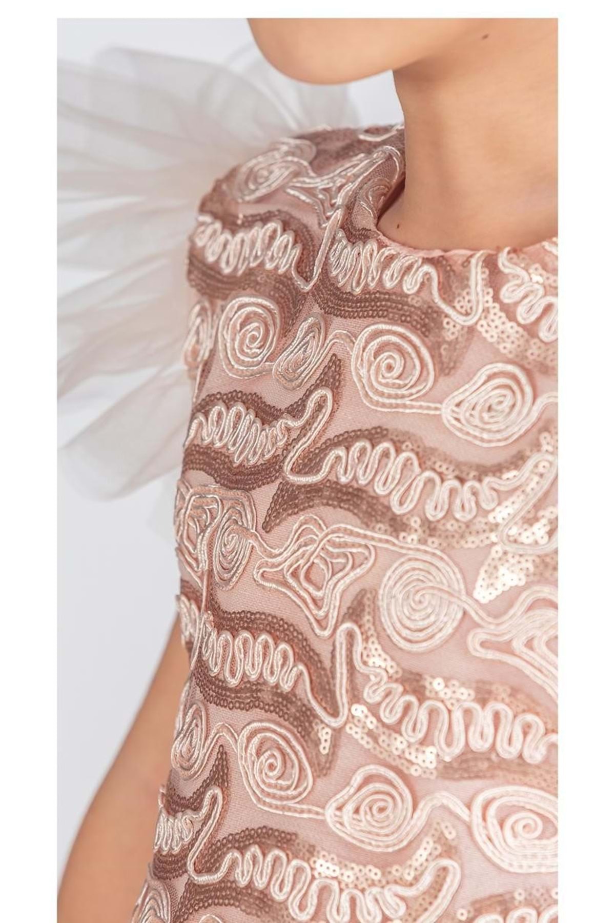 Mnk Baby&Kids Tüllü Kız Çocuk KPL Elbise MNK0526 SOMON fotoğrafı 2 (önizleme)