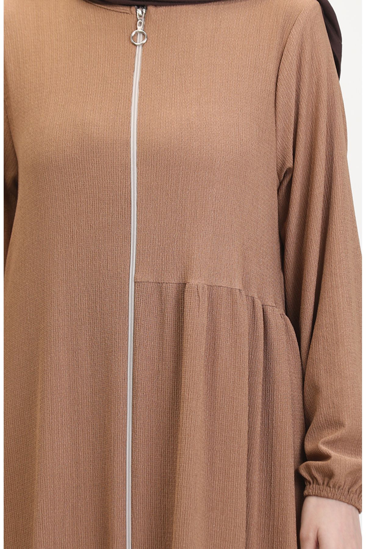 sefamerve-Mink Drawstring Ferace - 1027-06 Model 4