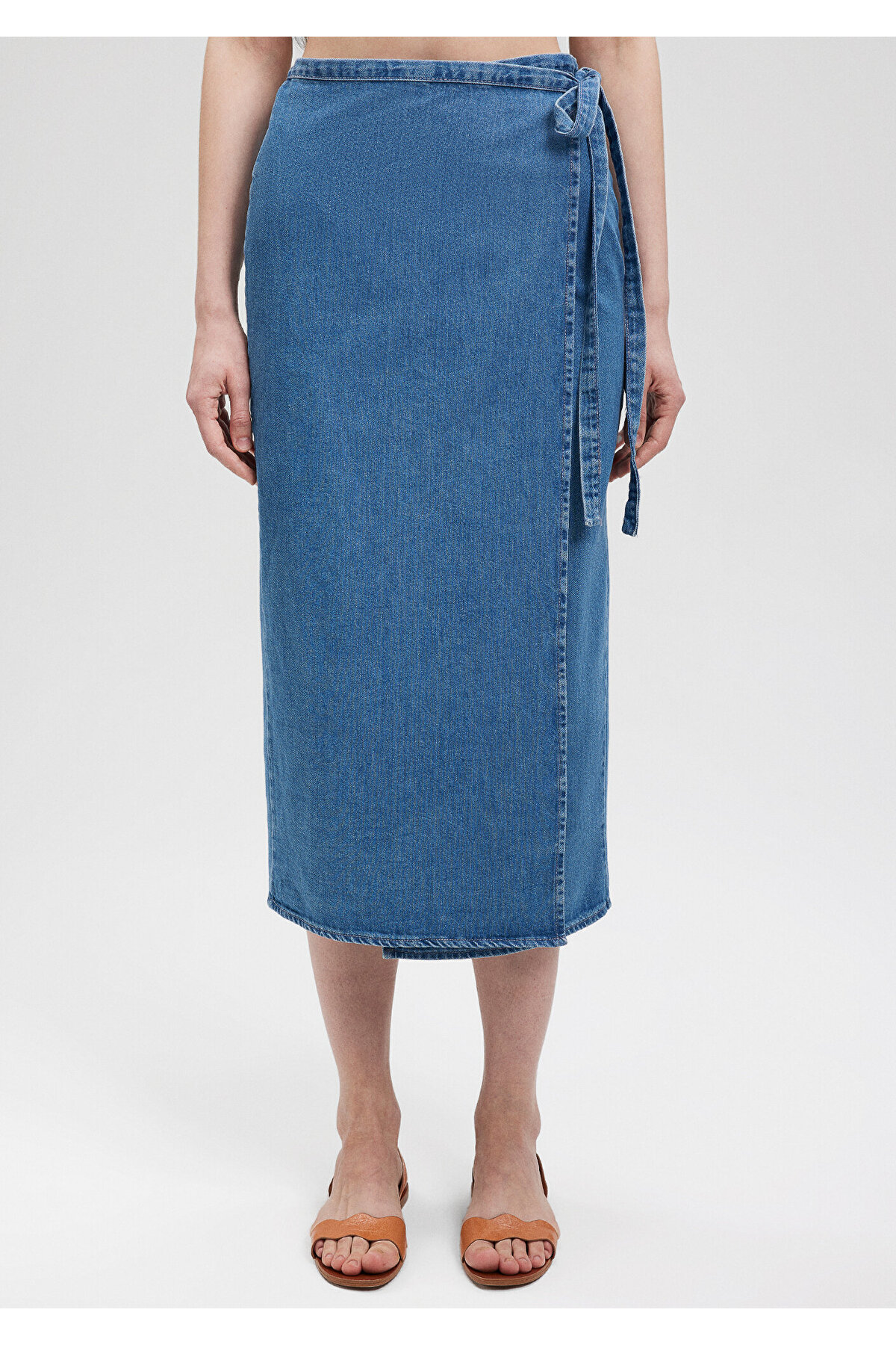 Mavi Wraped Midi Denim Skirt 1310570 -82052- Trendyol