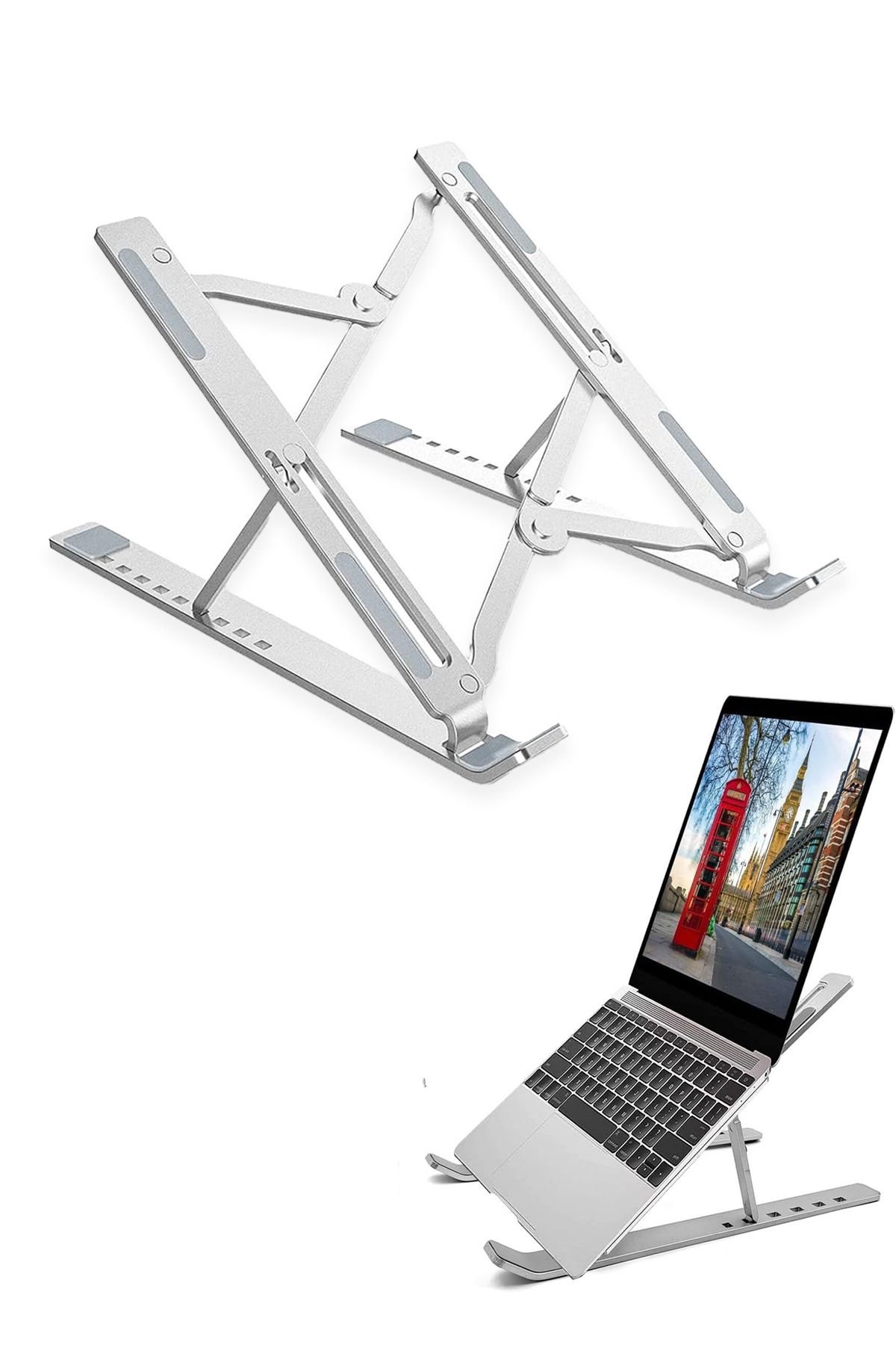 MAROKEN Laptop Standı Notebook Metal Diz Üstü Bilgisayar Standı Tablet Macbook Ipad Yükseltici Yatak Masası