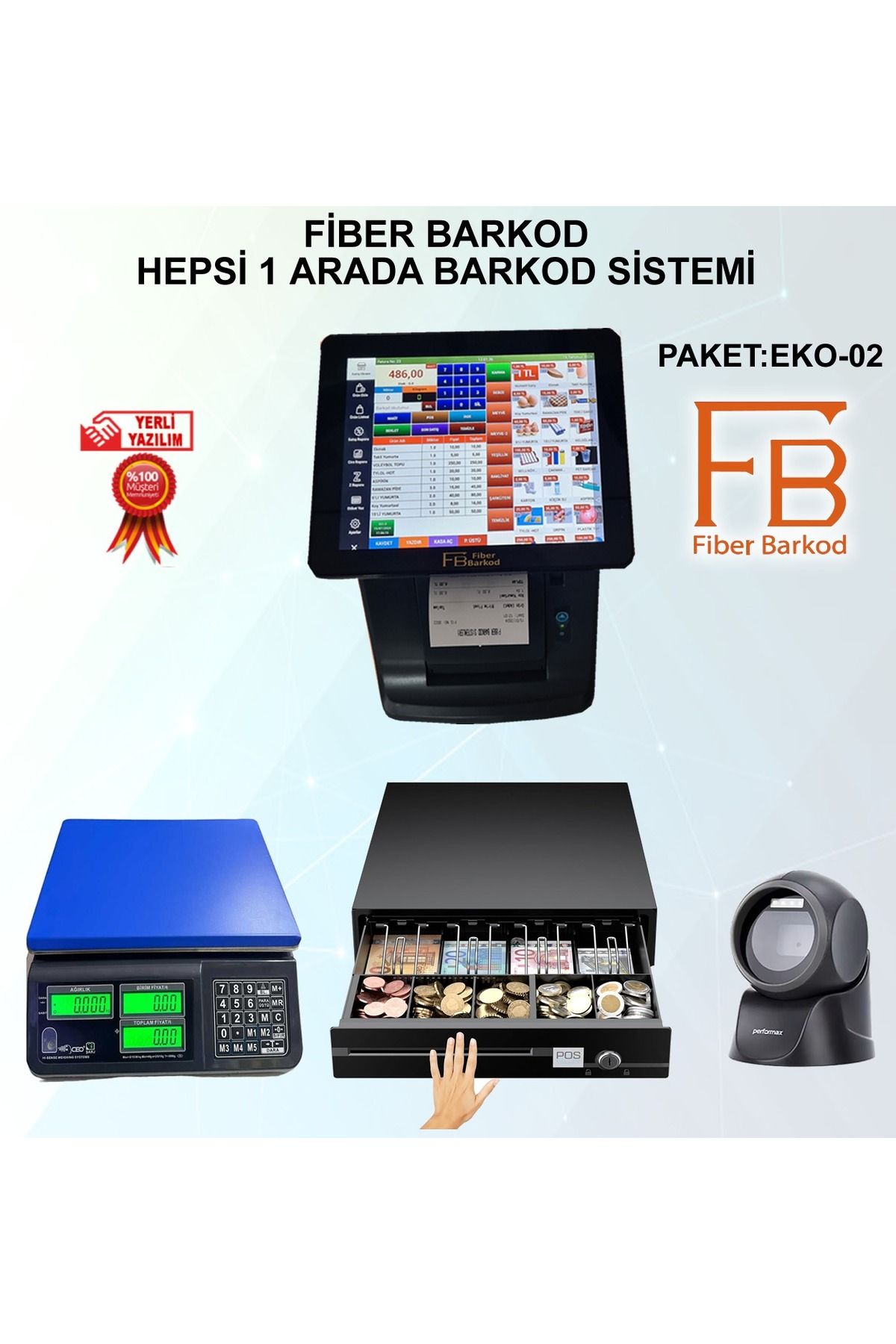 FİBER BARKOD Hepsibir Arada Barkod Sistemi Full Paket / Android / Fiber Barkod