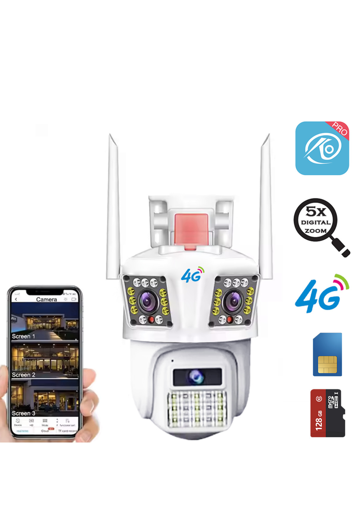 Venas 3 Kameralı 4g Sim Kart Ile Ve 12 Volt Adaptör Ile Çalışan 9mp ...