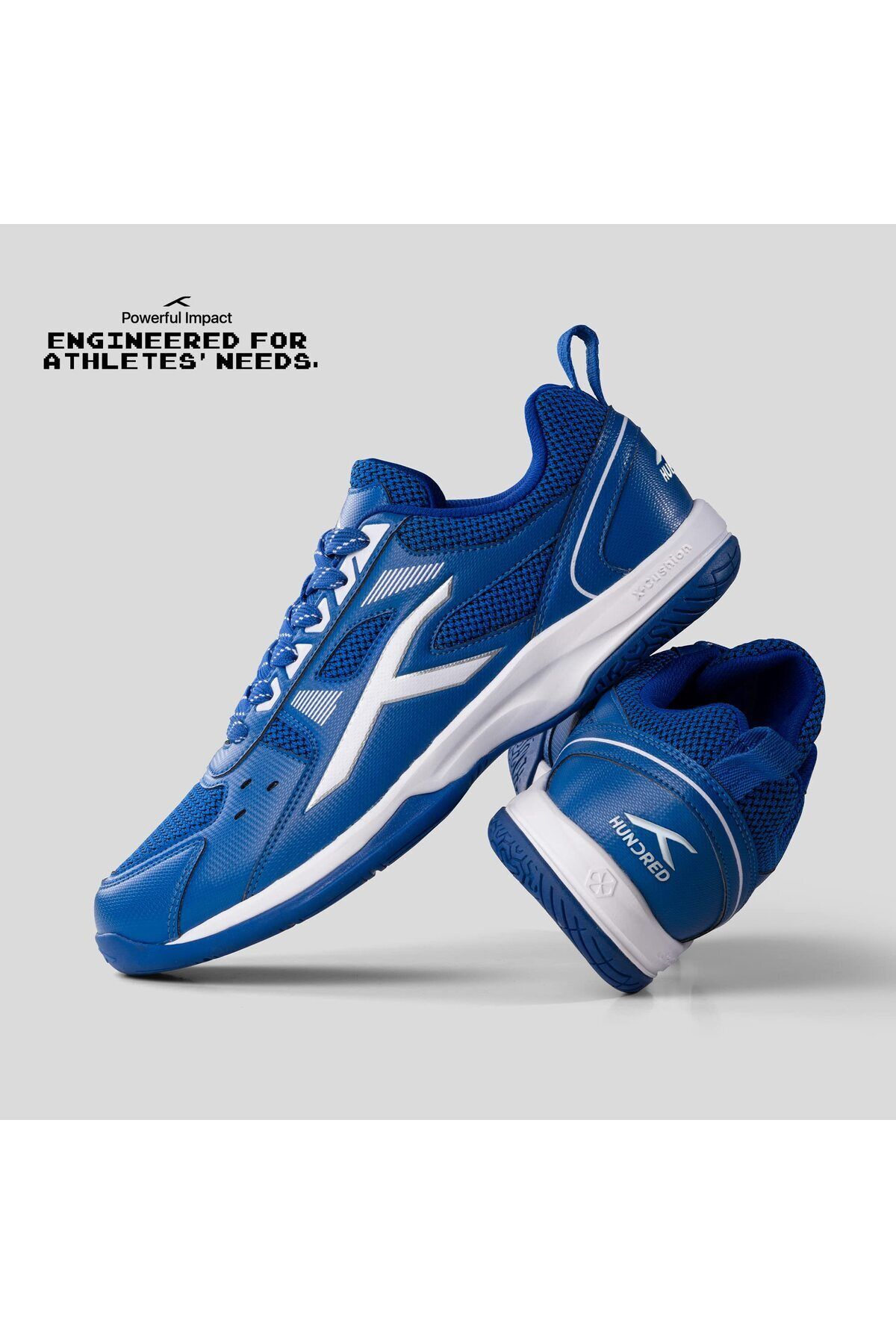 Hundred-Raze Non-marking Badminton Shoes For Men | Blue/white, Uk 9/us 10/eu 43 | Polyester, Rubber 3