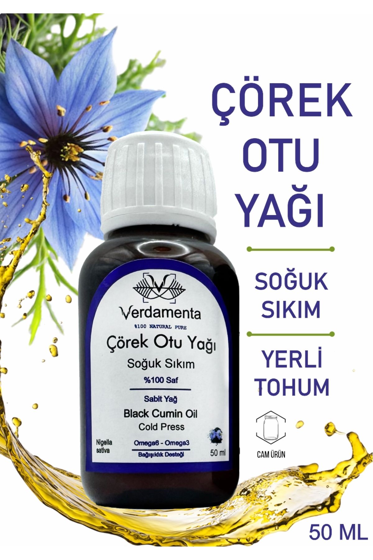 verdamenta Soğuk Sıkım Çörek Otu Yağı 50 ml