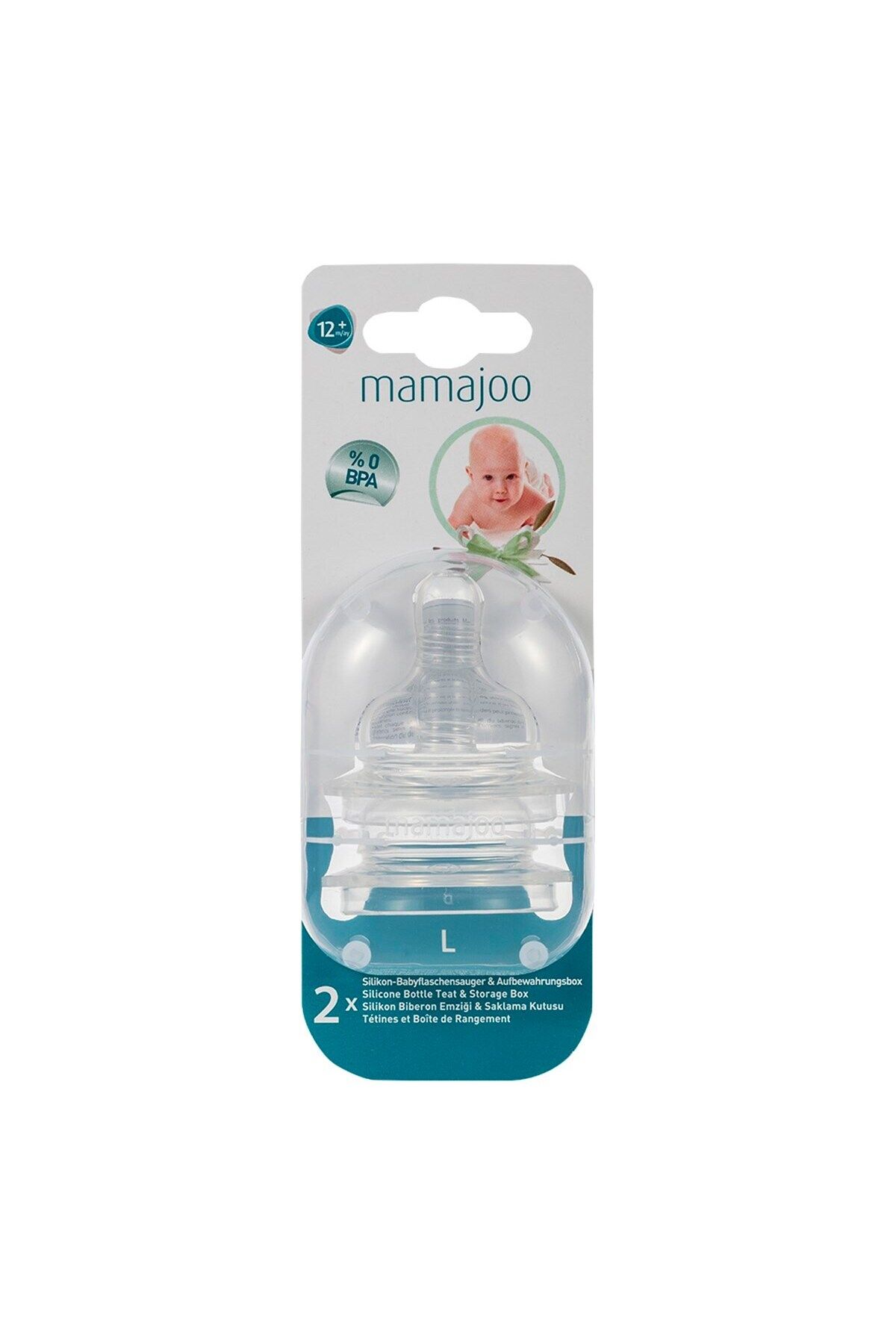 Mamajoo %0 Bpa Silikon Biberon Emziği Ikili L No.3 12 Ay