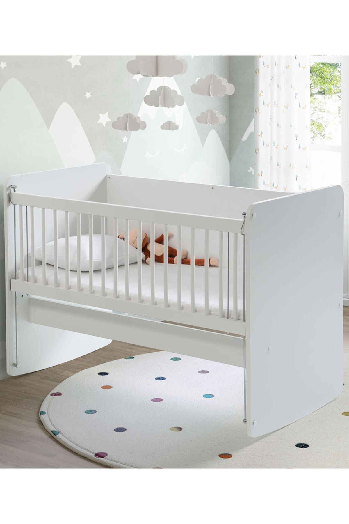 Babywhen Sallanır Sabitlenir Anne Yanı Bebek Beşik - Bebek Yatağı - Park Yatak - Beyaz - 60x120 Cm - Bw1070 fotoğrafı 2 (önizleme)
