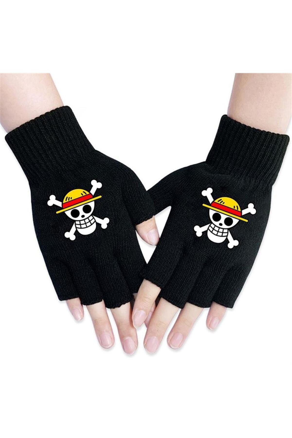 Karakedi Anime One Piece - Logo Kesik Parmak Unisex Eldiven görsel 2
