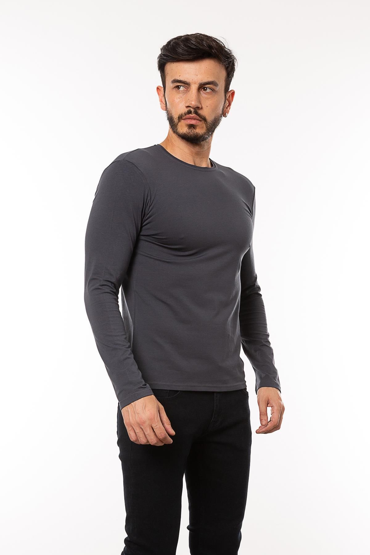 سویشرت بنفش مردانه جاز 5606 عرق اساسی اورجینال Cazador