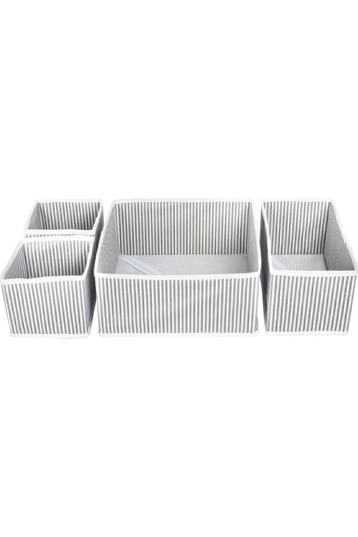 Melantis Set De 4 Cutii Organizatoare Gri Pentru Sertar (compartimentate). - One Size