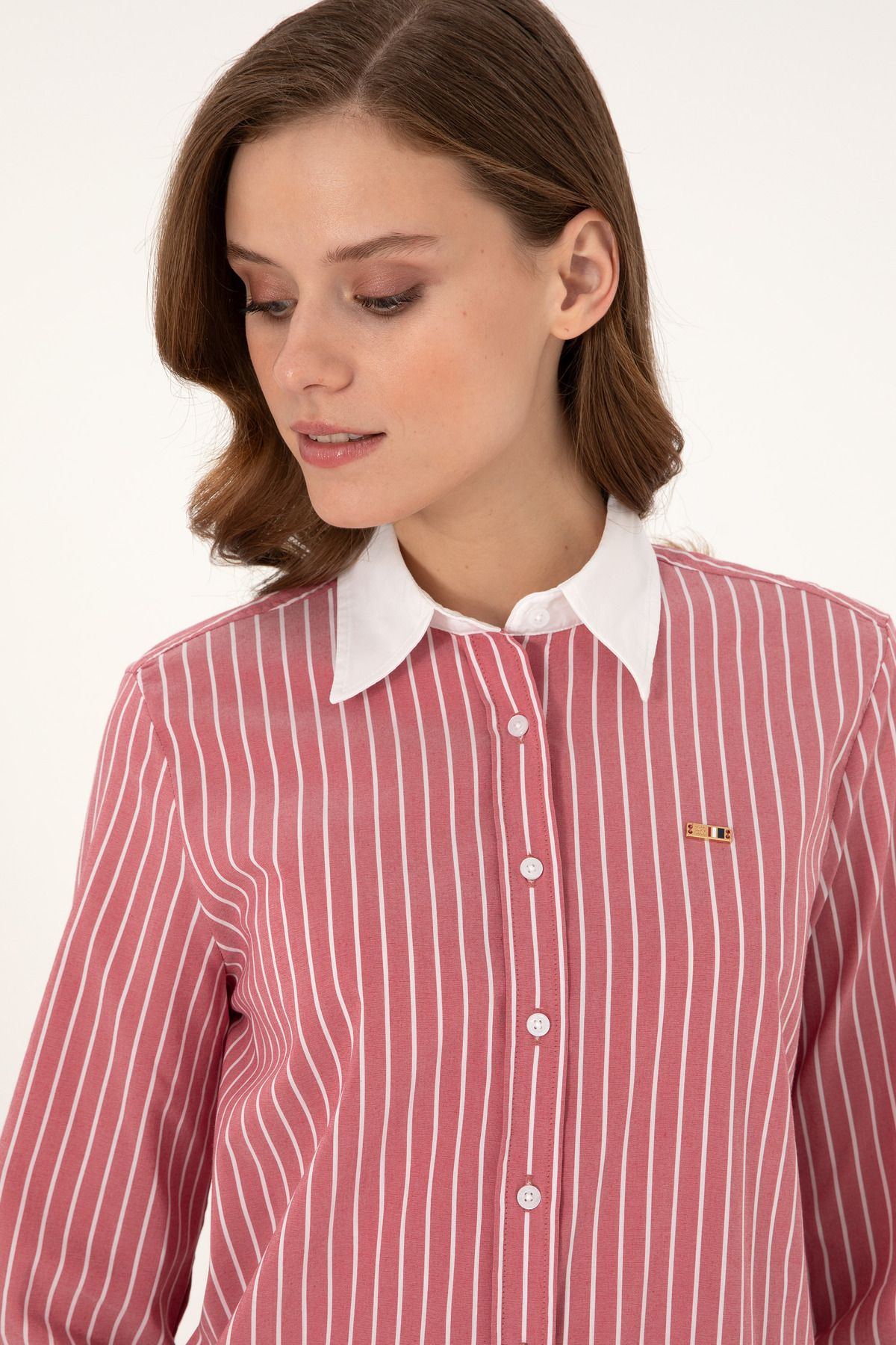 U.S. Polo Assn.-Women's Cherry Long Sleeve Shirt 50297107 -Vr223 2