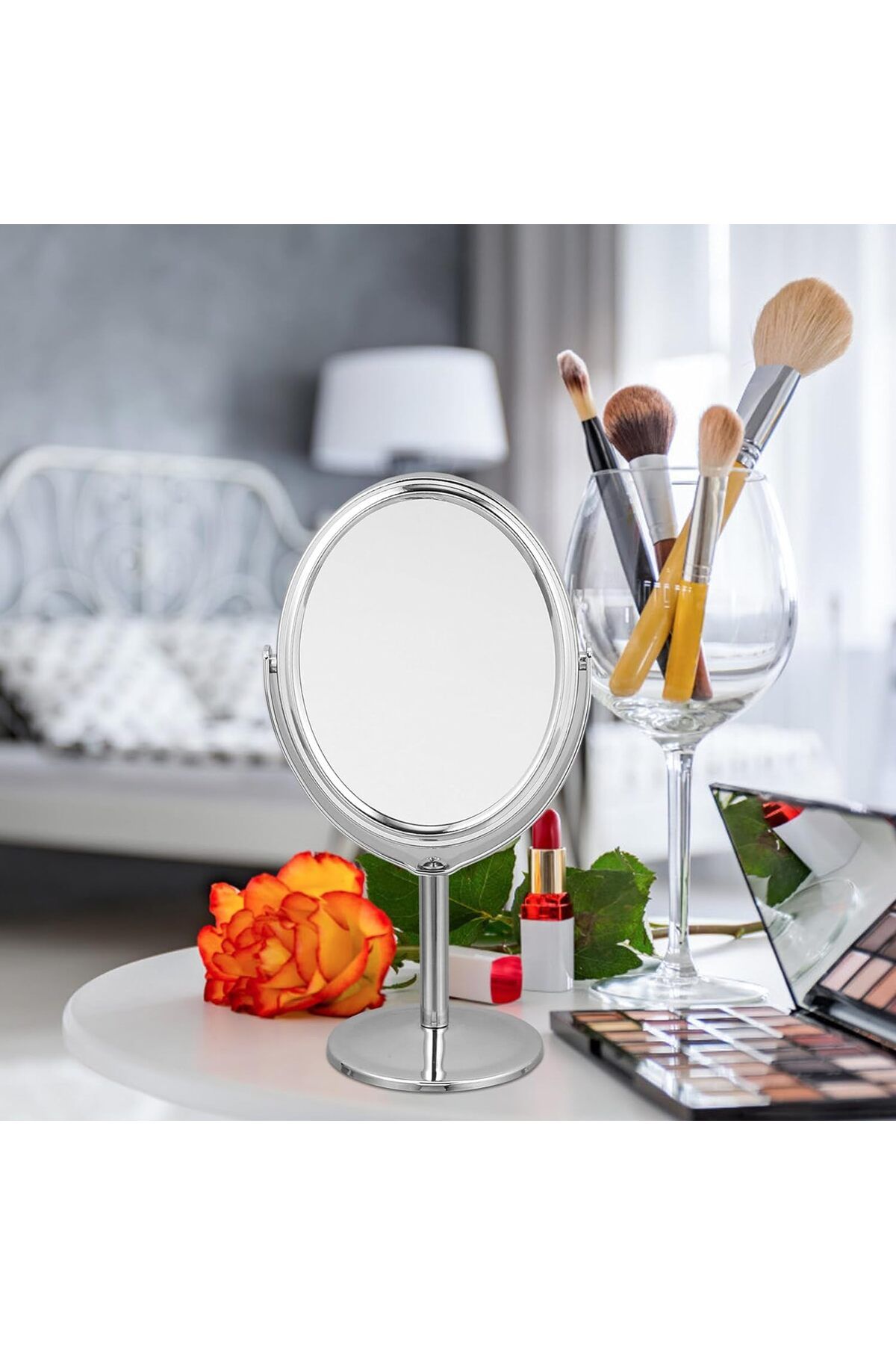 Skygo-Standing Oval Mirror 10 X 12 cm Makeup Mirror 1