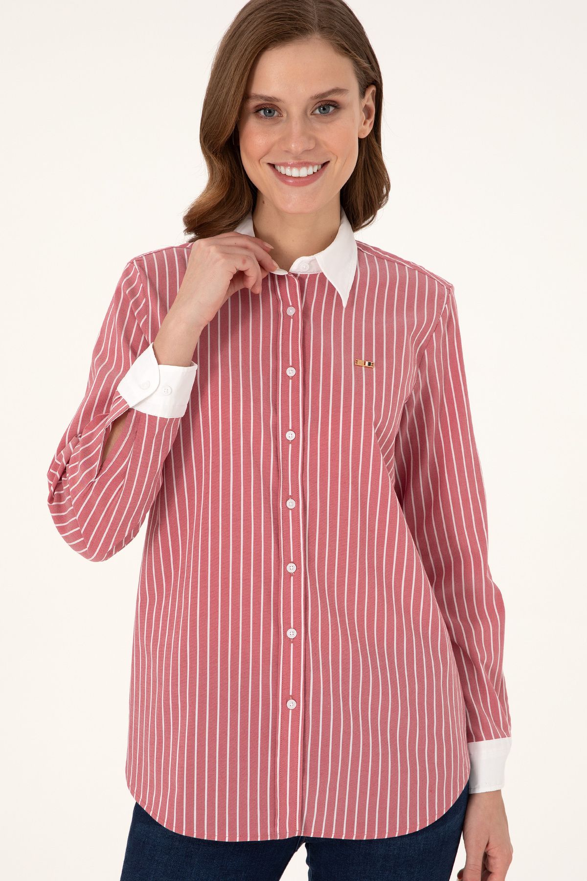 U.S. Polo Assn.-Women's Cherry Long Sleeve Shirt 50297107 -Vr223 3