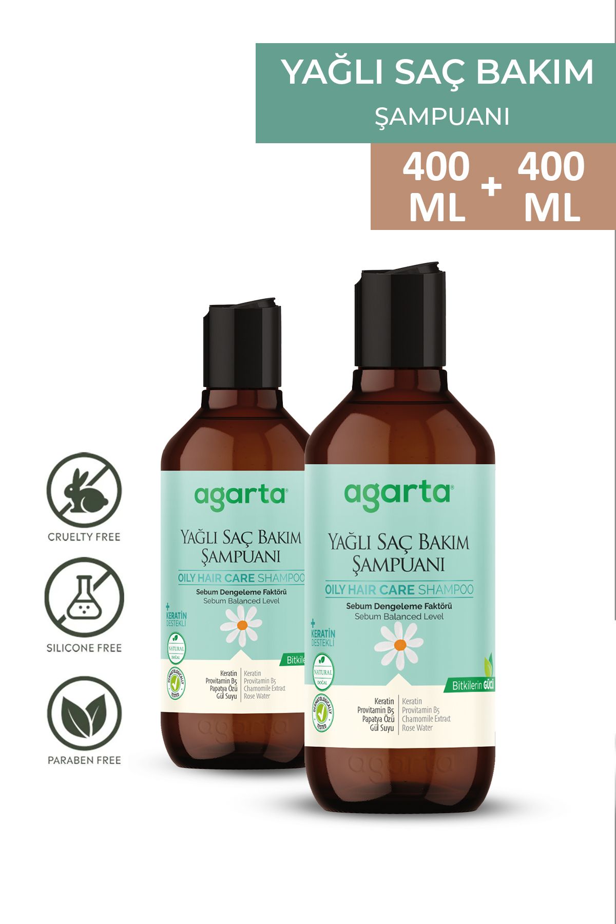 Agarta-2 Purifying Salt-Free Shampoos for Oily Hair 400 ml 1