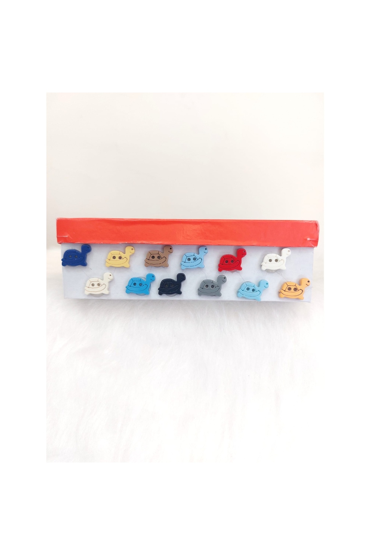 60 Pieces 15 Mm Two-Hole Mixed Color Turtle Figure Buttons